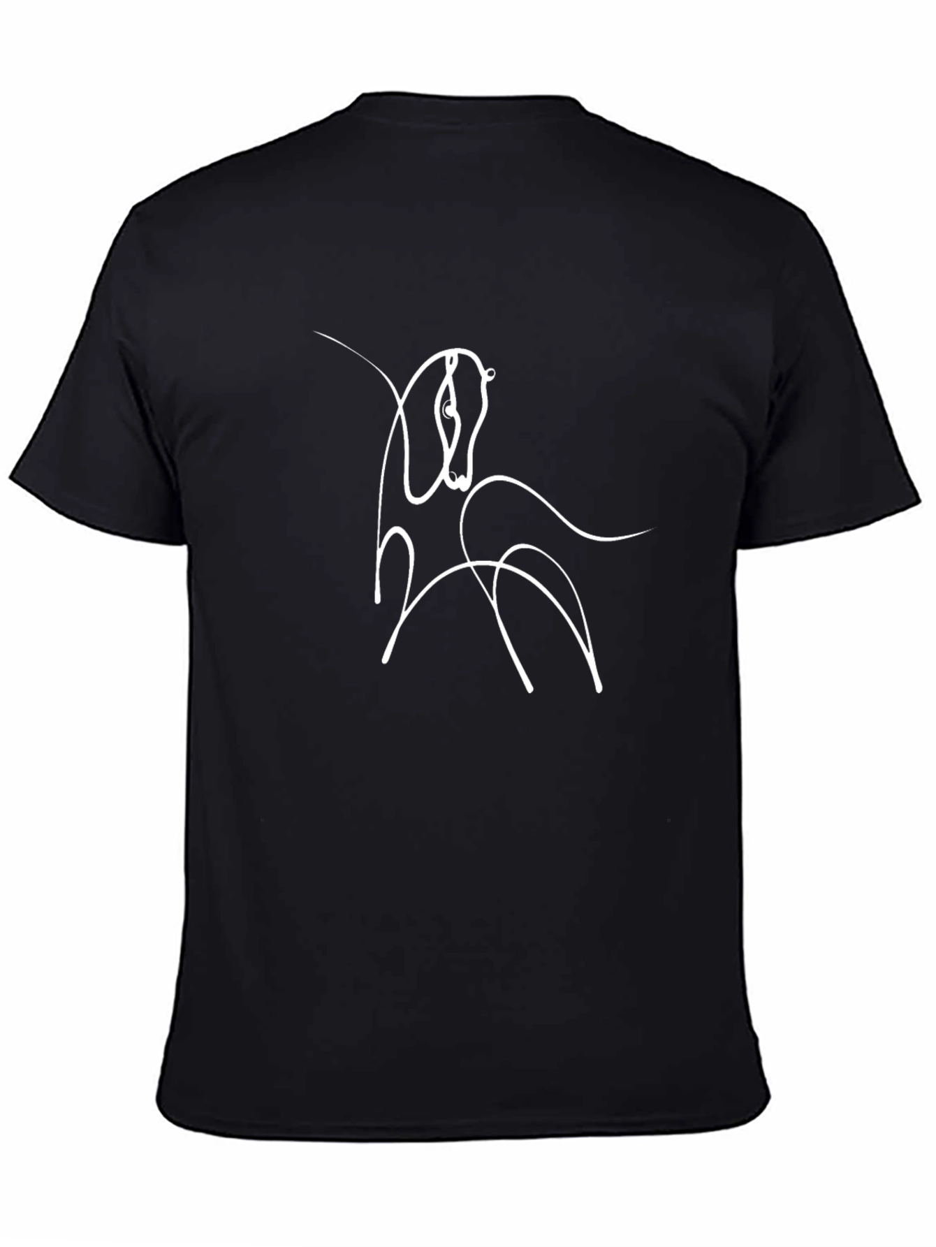 Black Minimalist Horse Art Black T-Shirt view 4