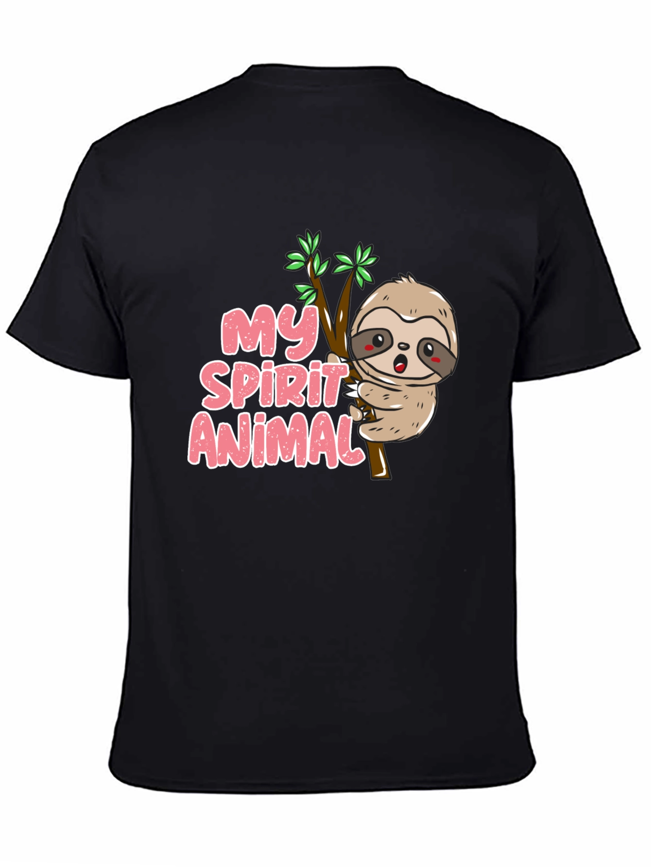 Black My Spirit Animal Sloth T-Shirt view 4