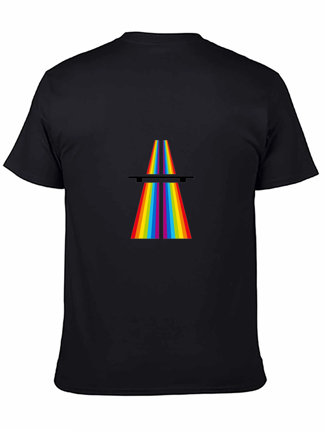 Black Dark Side of the Rainbow T-Shirt - Classic Design view 4