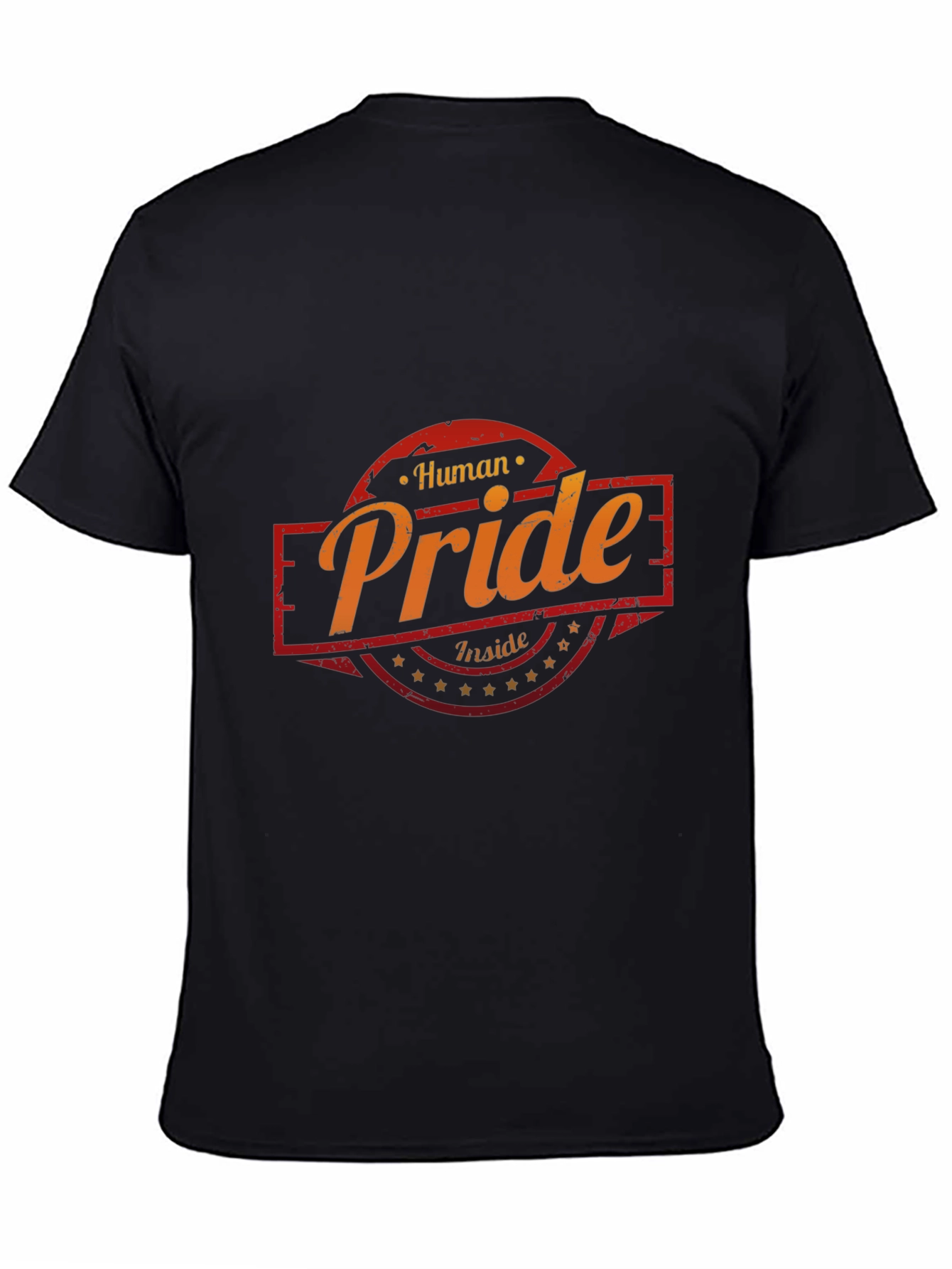 Black Human Pride Inside Graphic Tee - Black Cotton T-Shirt view 4