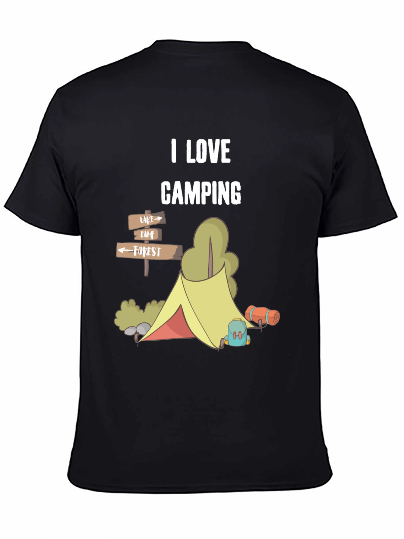 Black I Love Camping Graphic T-Shirt view 4