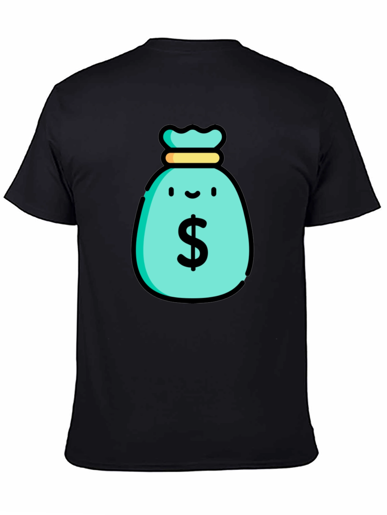 Black Money Bag Graphic T-Shirt - Black view 4
