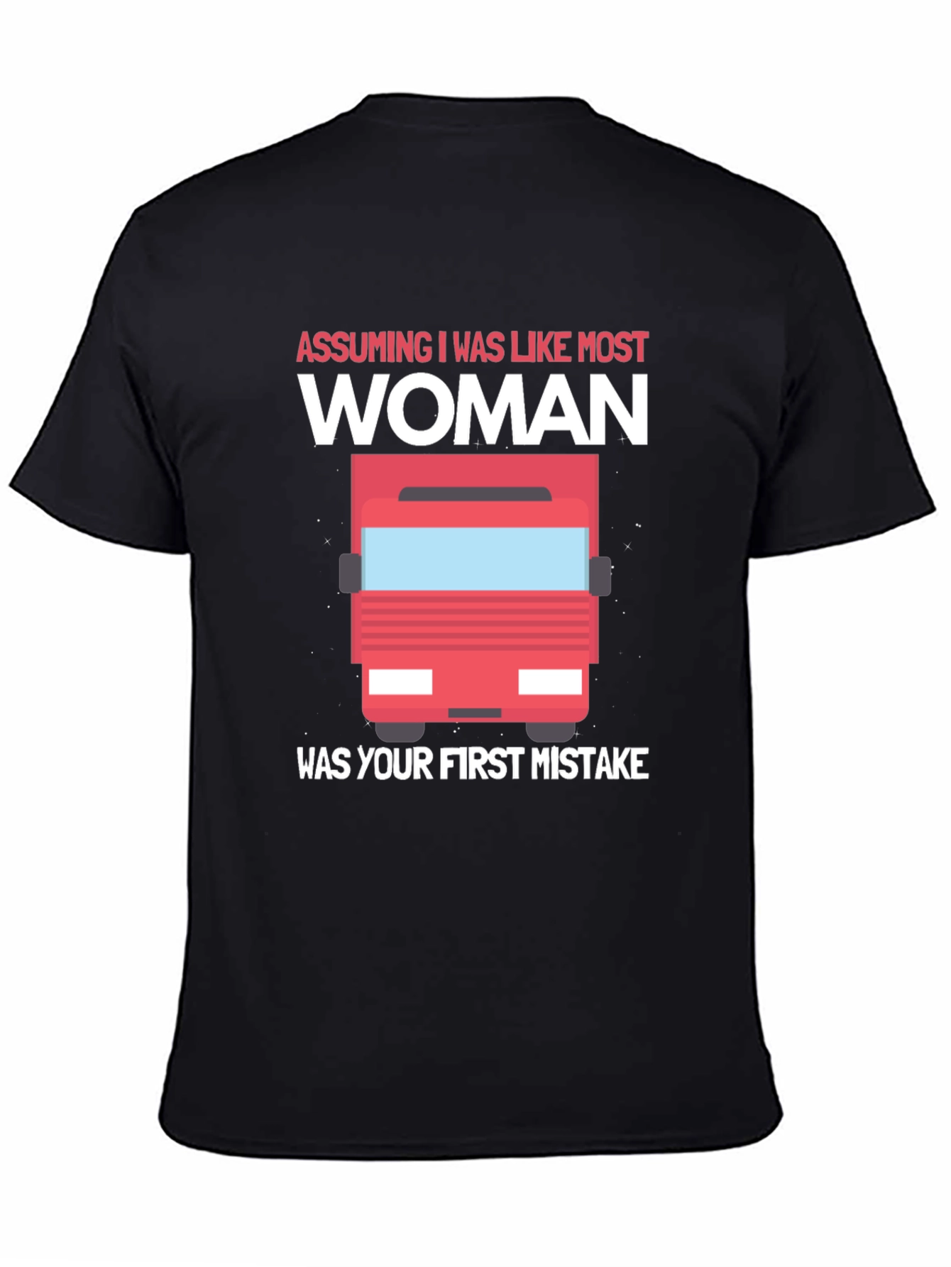 Black Trucker Woman T-Shirt - First Mistake Tee view 4