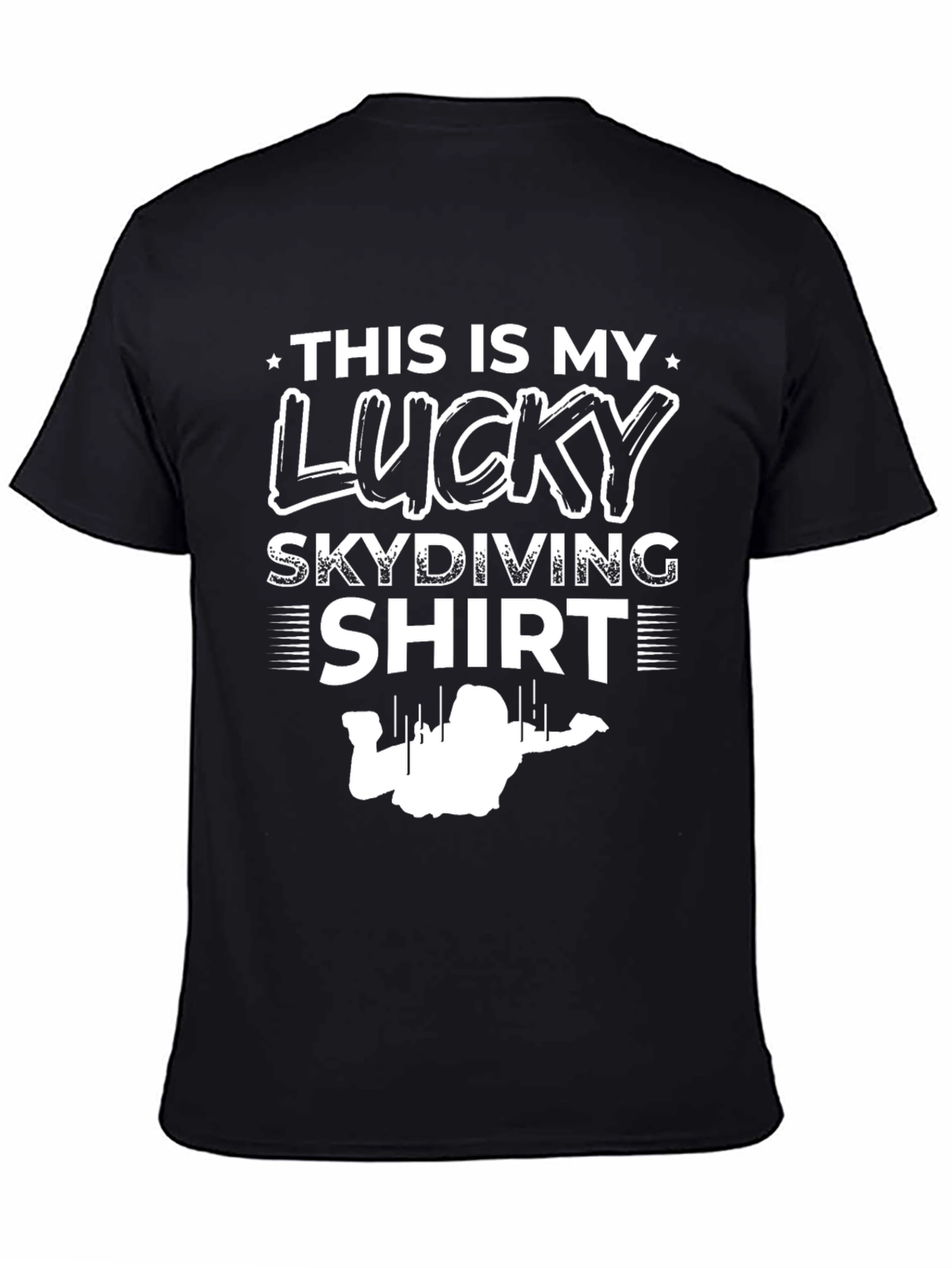 Black Lucky Skydiving Shirt - Graphic Tee view 4