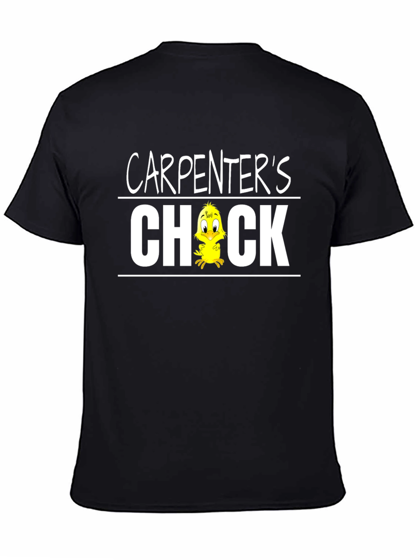 Black Carpenter's Chick T-Shirt - Funny Carpenter Tee view 4