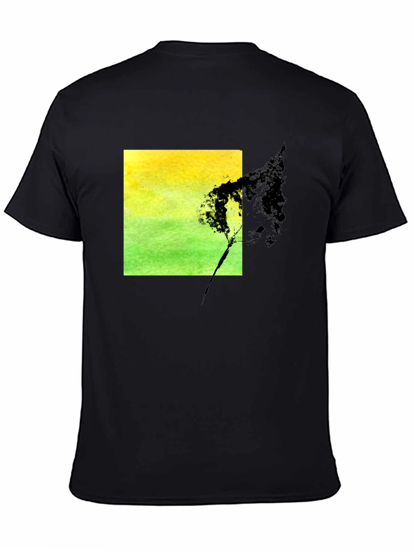 Black Nature Square Graphic Black T-Shirt view 4