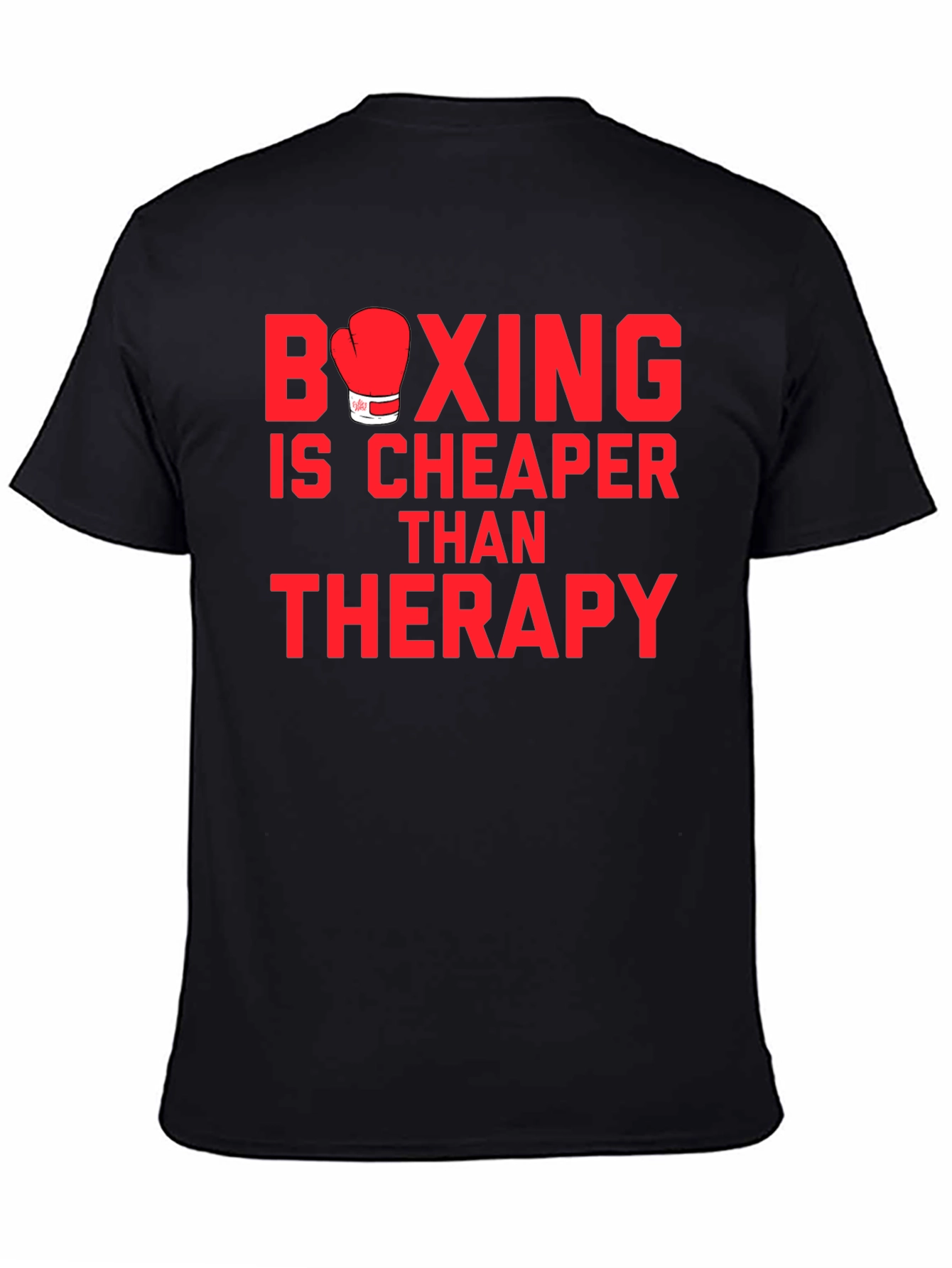 Black Boxing is Cheaper Than Therapy Graphic T-Shirt view 4