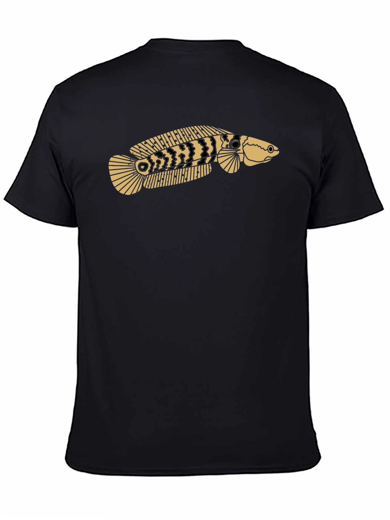 Black Snakehead Fish Graphic Tee - Black T-Shirt view 4