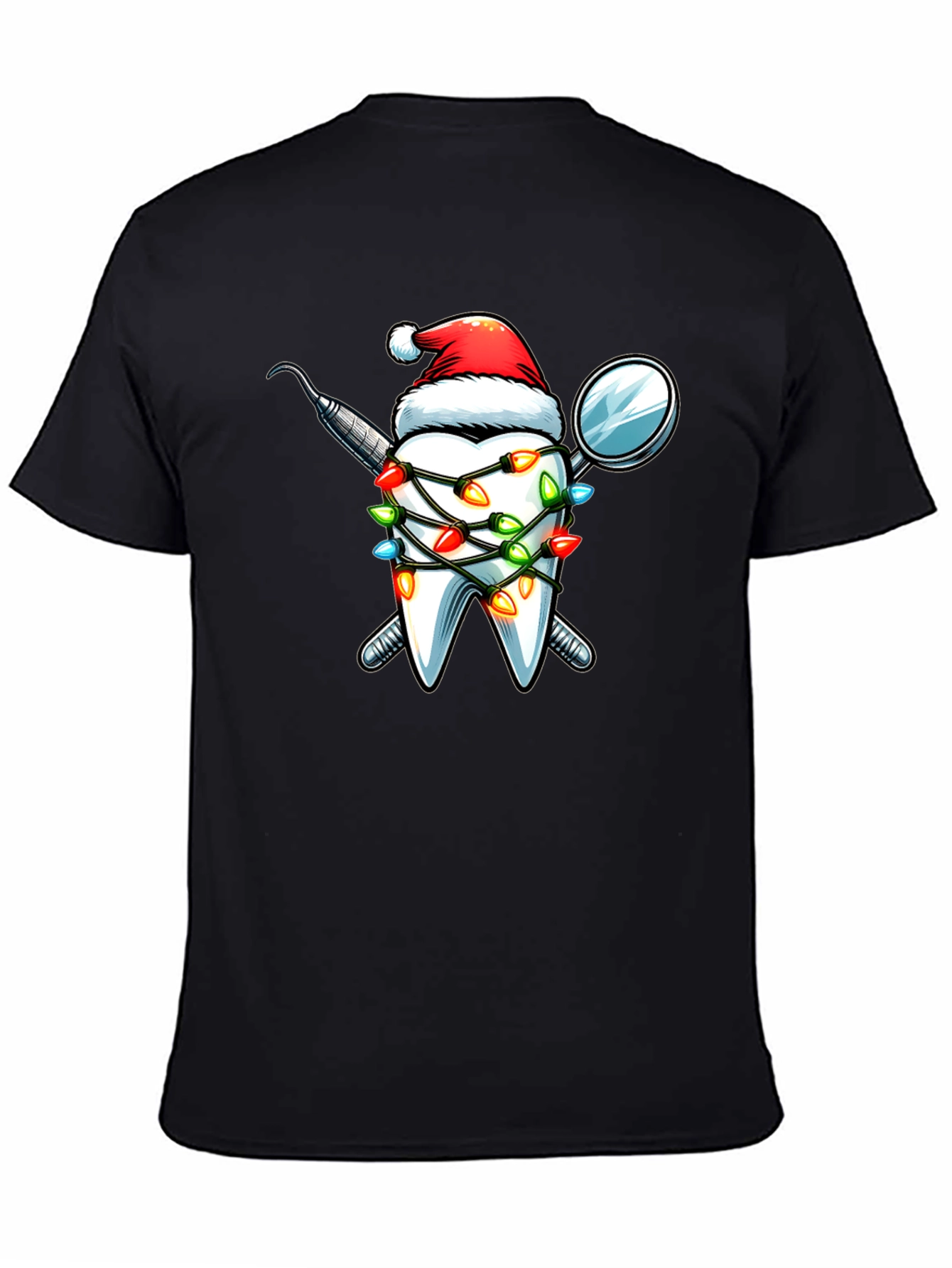 Black Festive Dental Christmas T-Shirt view 4
