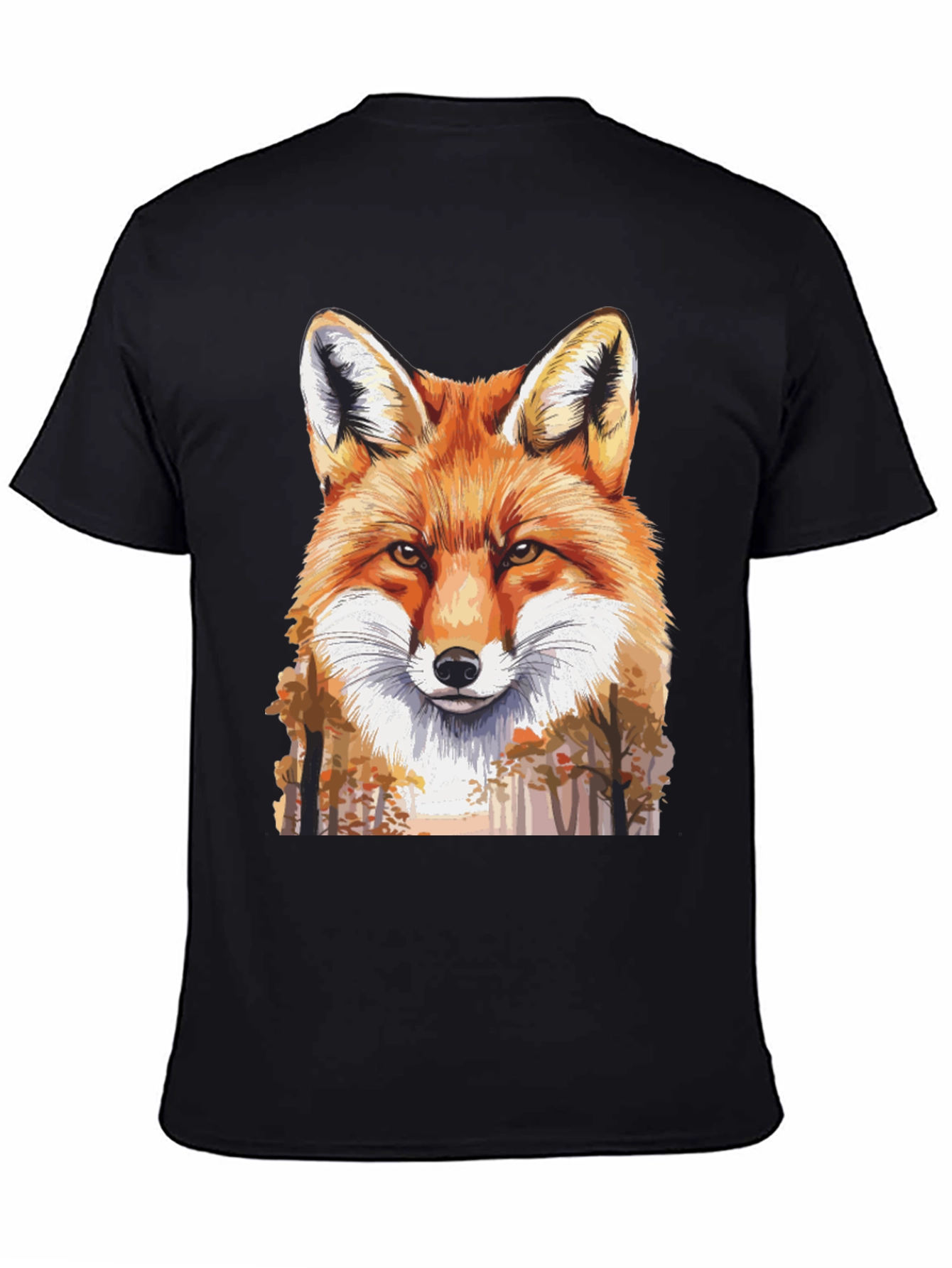 Black Fox Graphic Print Black T-Shirt view 4