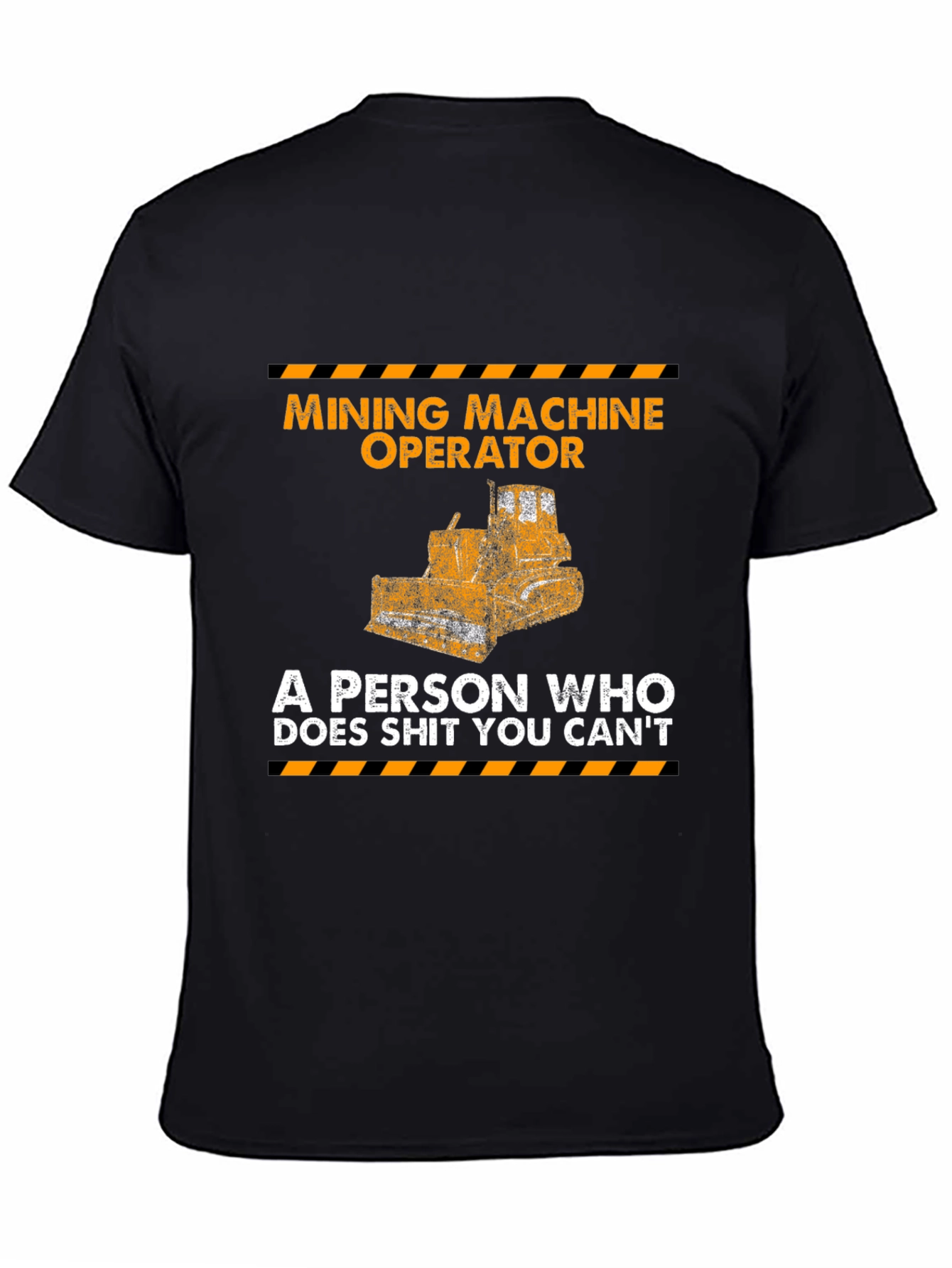 Black Mining Machine Operator Graphic Tee view 4