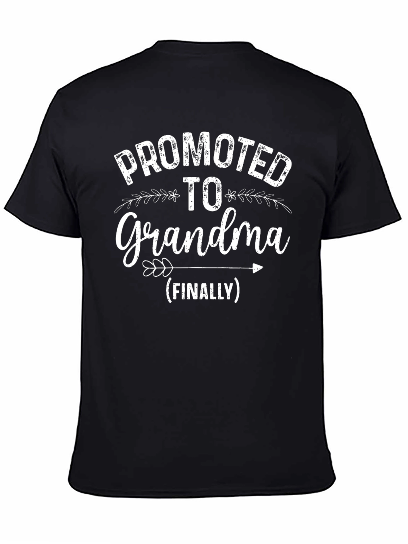 Black Promoted to Grandma T-Shirt, Funny Grandma Gift view 4