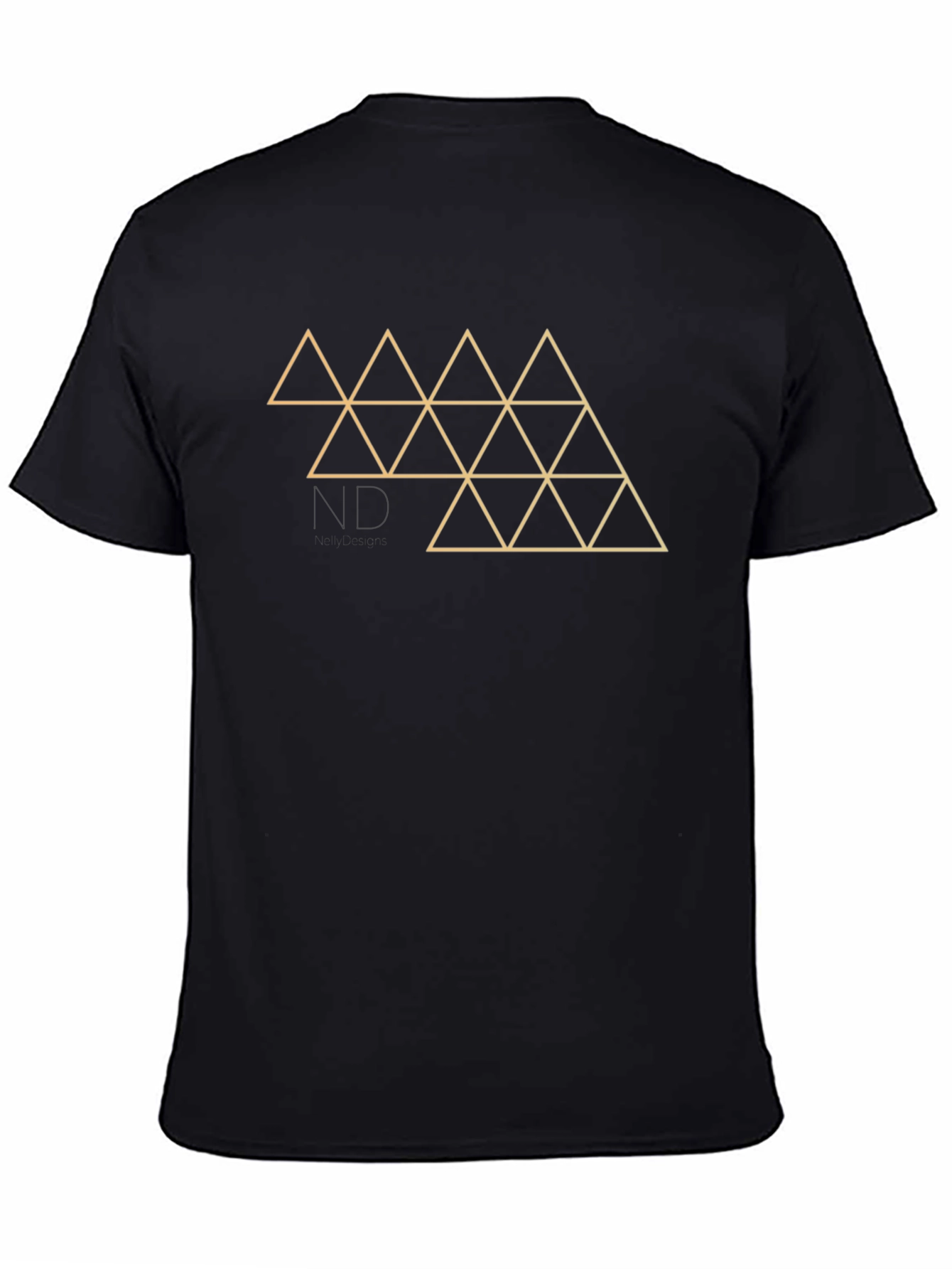 Black Geometric Triangle Tee - Modern Minimalist Design view 4