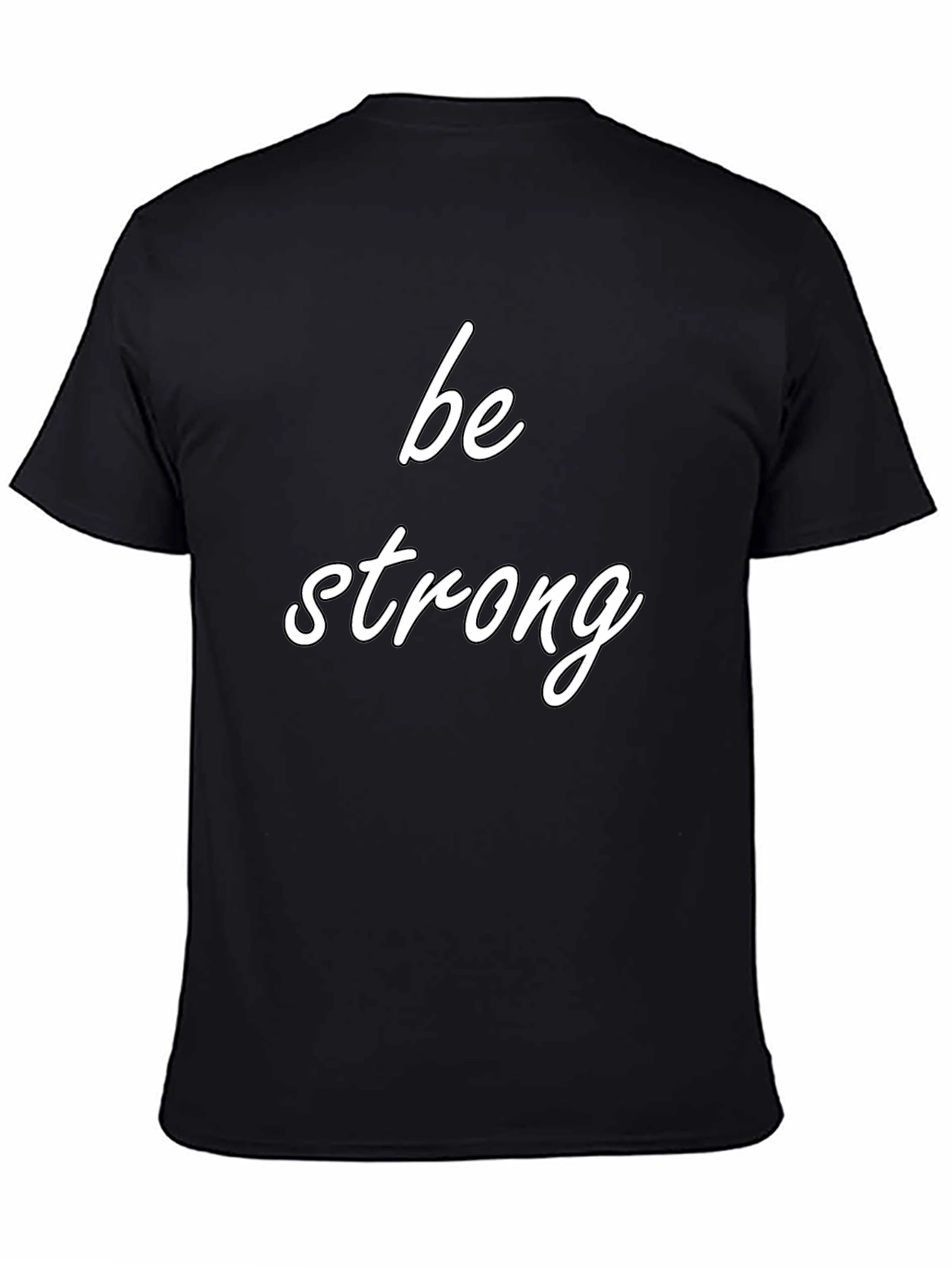 Black Be Strong Graphic Tee - Mens Black Cotton T-Shirt view 4