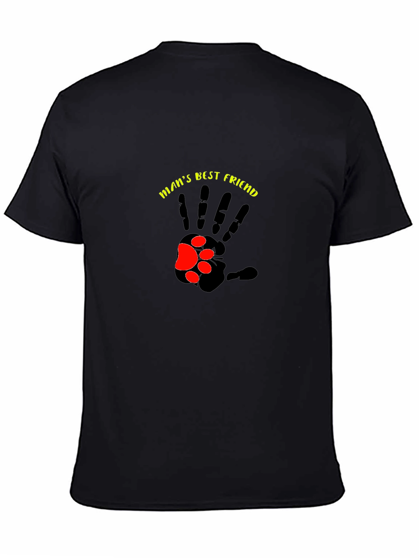 Black Man's Best Friend T-Shirt - Paw Print Hand Design view 4