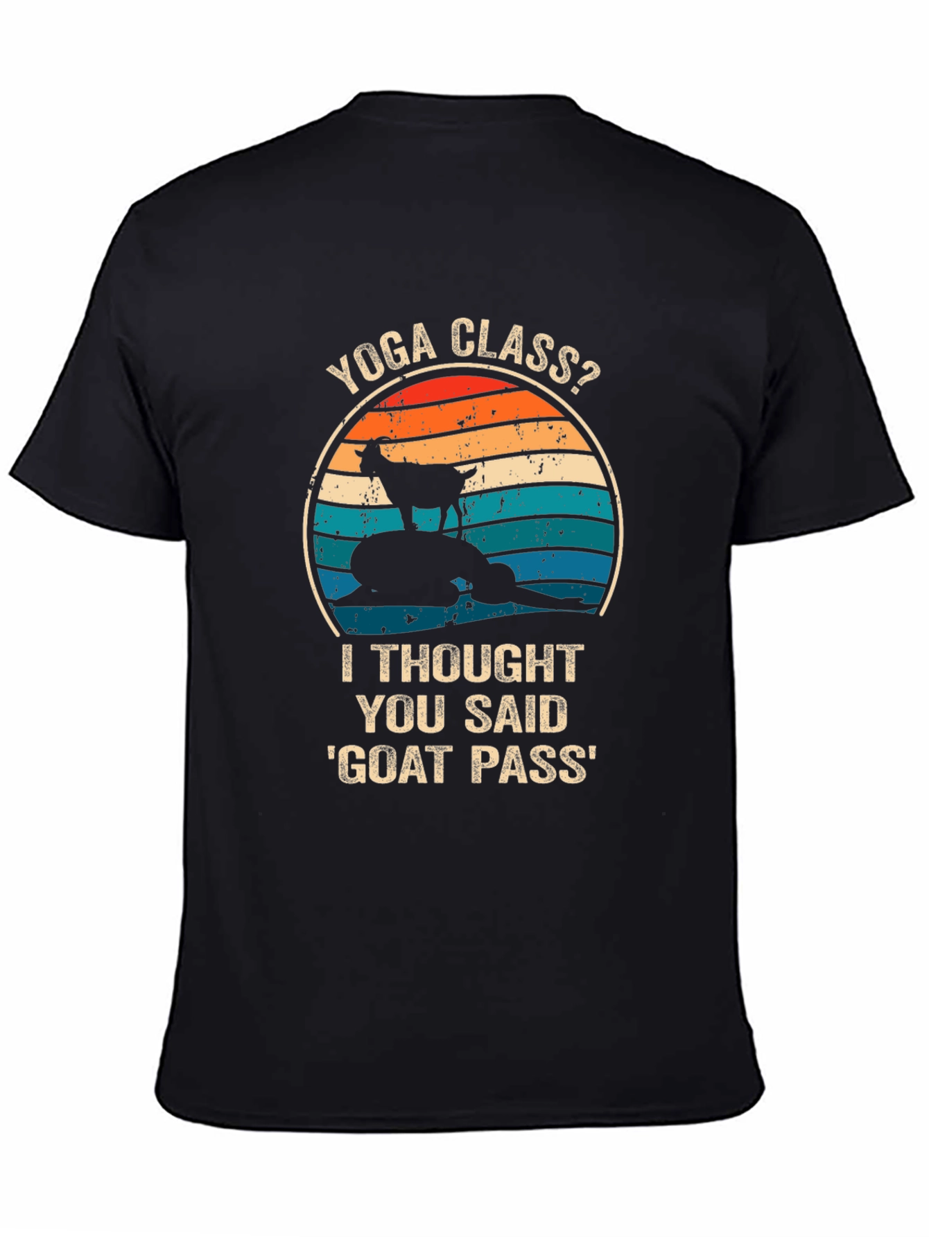 Black Yoga Class? Goat Pass Funny Graphic Tee view 4