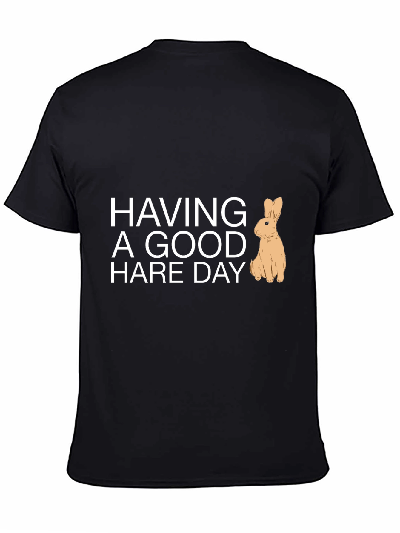 Black Having a Good Hare Day Graphic Tee view 4