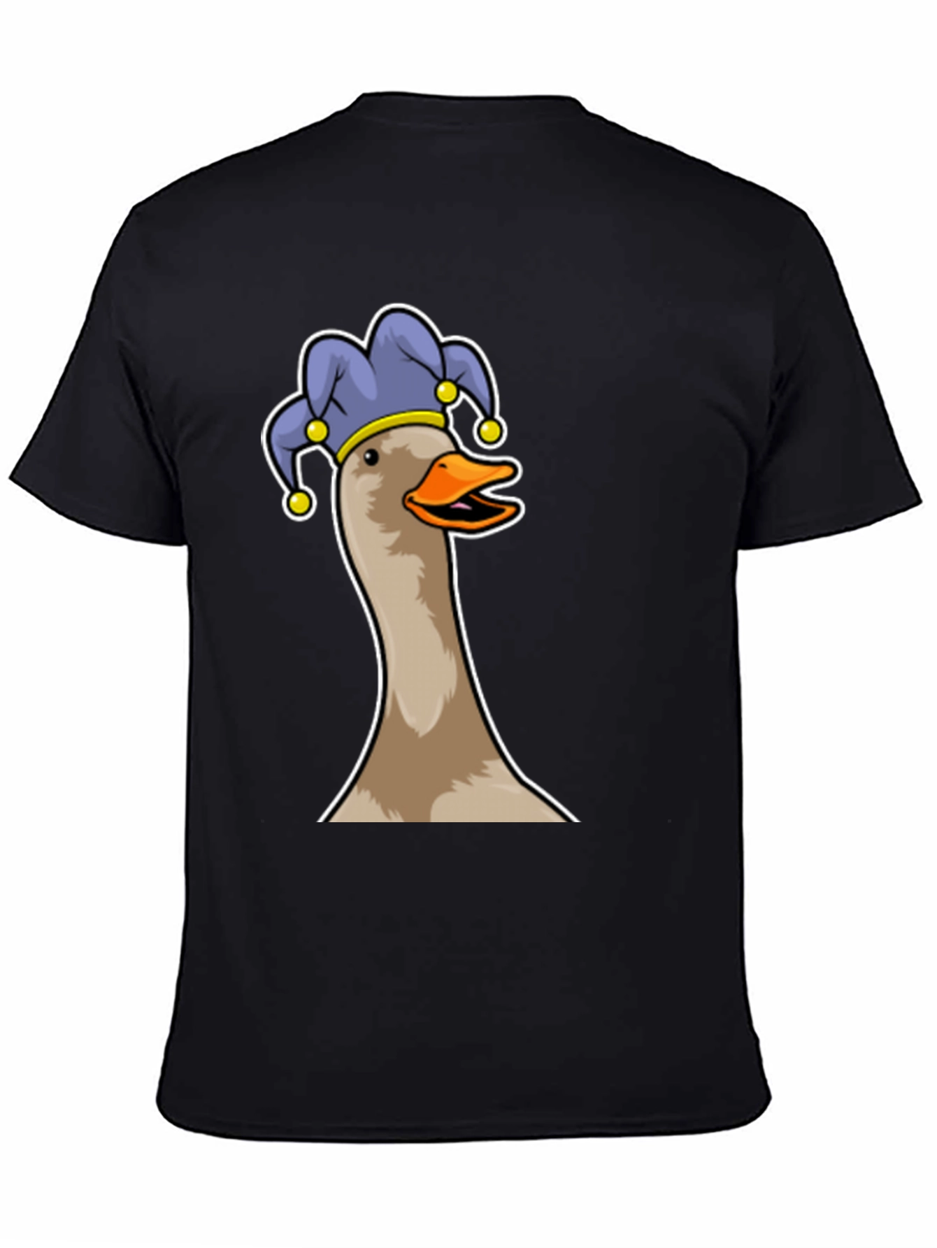 Black Goose Jester T-Shirt - Funny Cartoon Tee view 4