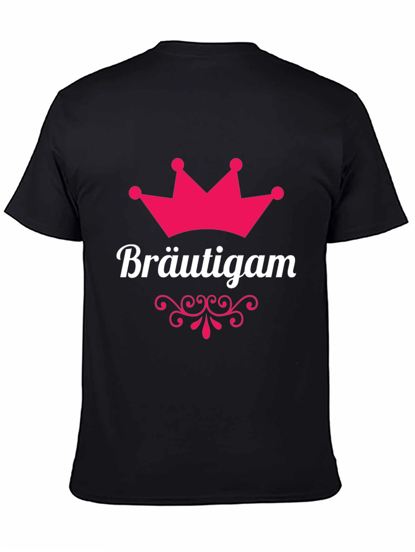 Black Bräutigam Groom Crown T-Shirt - Black view 4