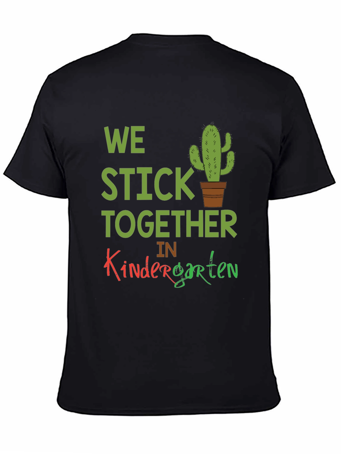 Black We Stick Together Kindergarten T-Shirt view 4