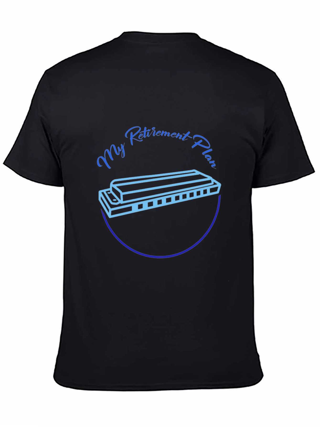 Black My Retirement Plan Harmonica T-Shirt view 4
