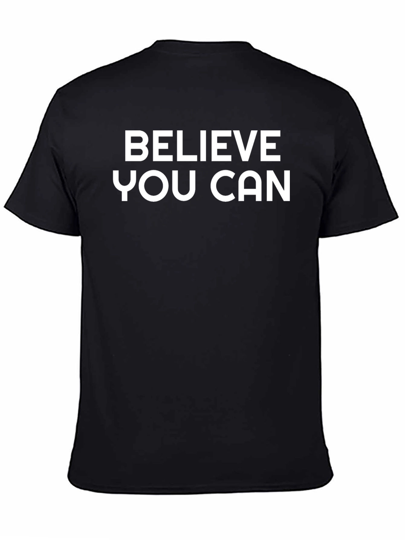 Black Believe You Can Motivational Black T-Shirt view 4