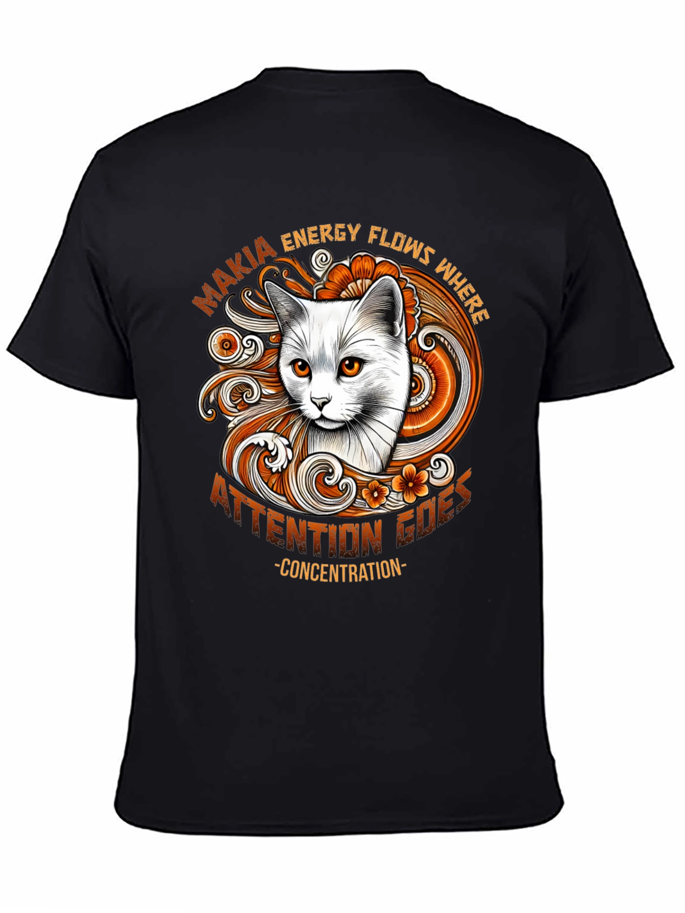 Black Cat Energy Flows T-Shirt view 4