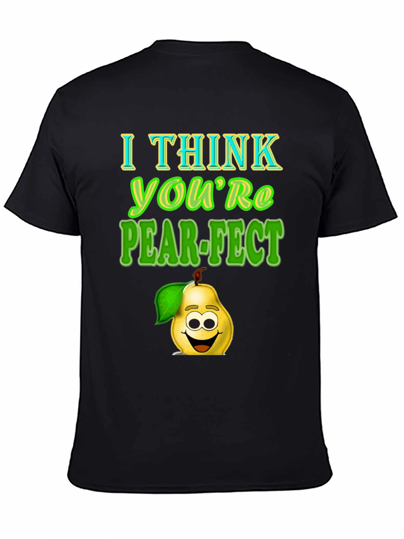 Black Pear-fect T-Shirt: Funny Fruit Pun Tee view 4