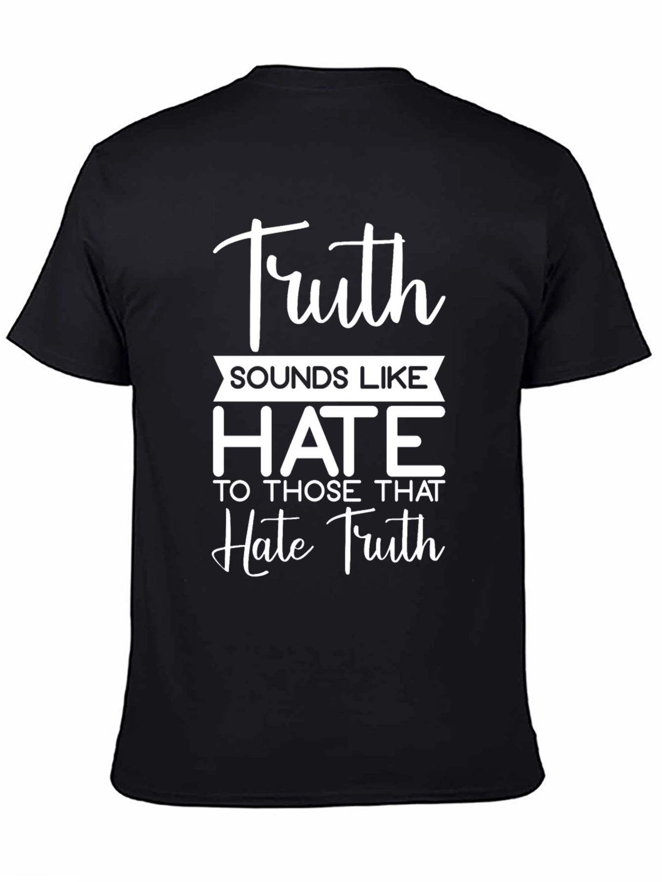 Black Truth Hate Graphic Tee - Unisex Black Cotton T-Shirt view 4