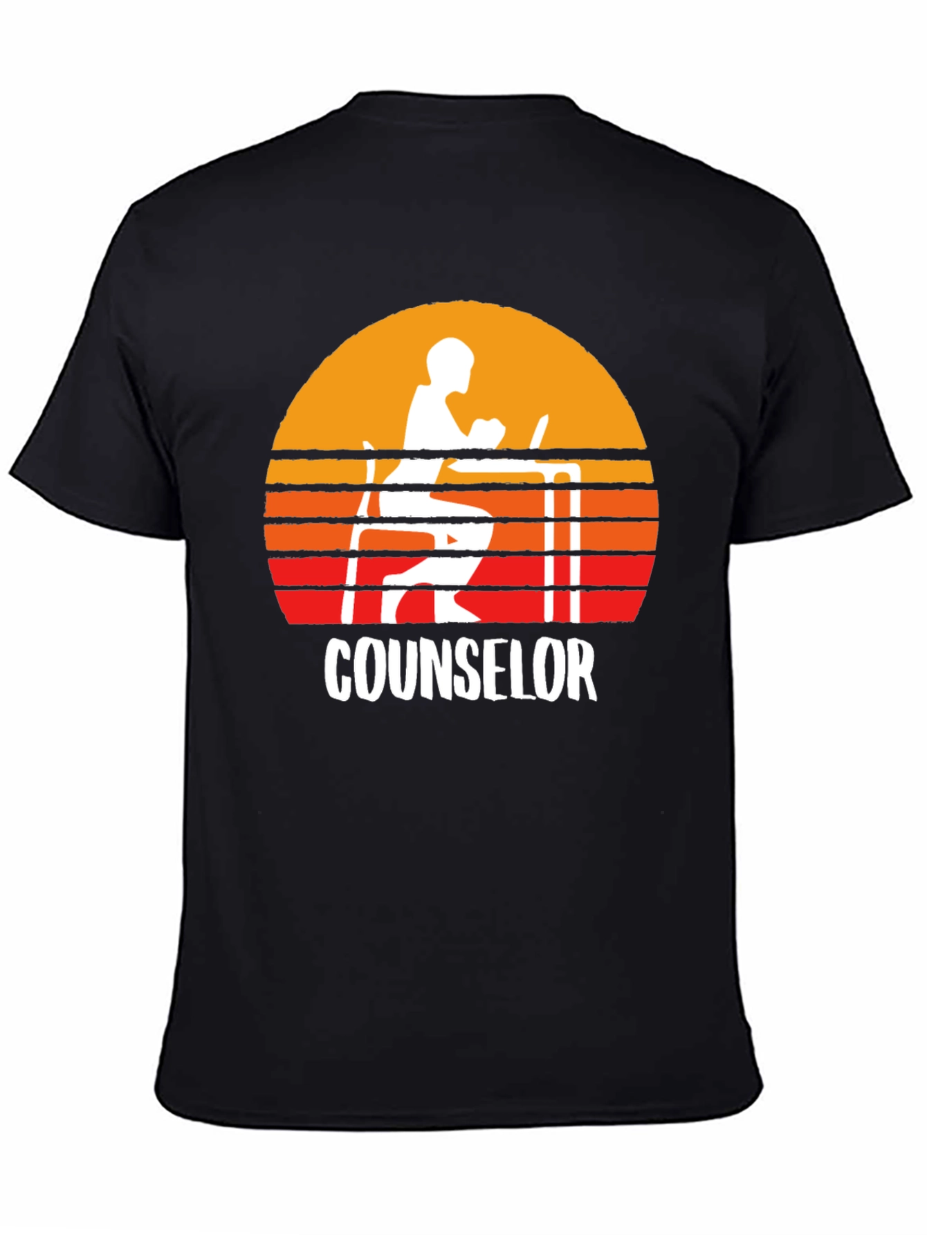 Black Counselor Sunset Graphic T-Shirt view 4