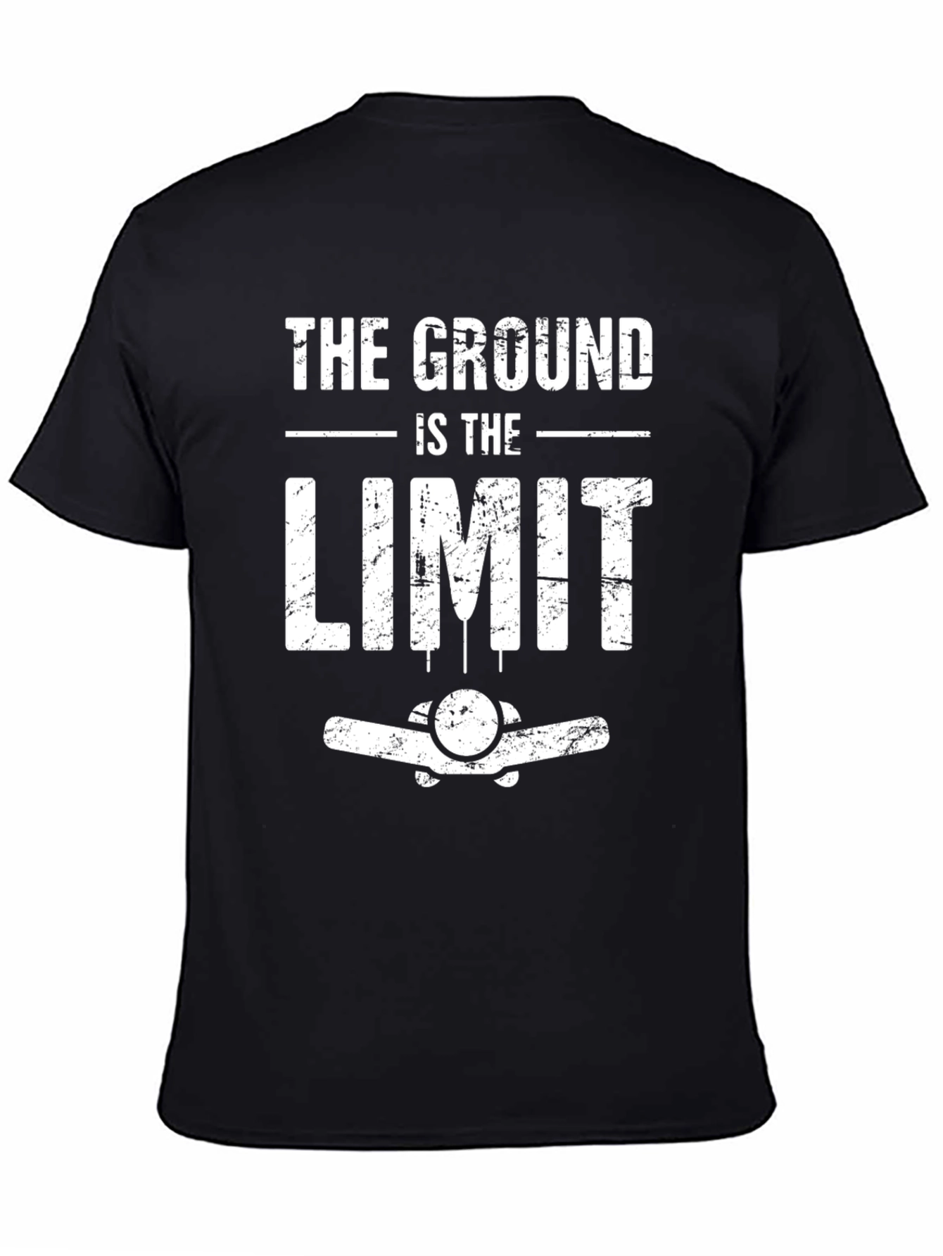 Black The Ground Is The Limit Airplane T-Shirt view 4