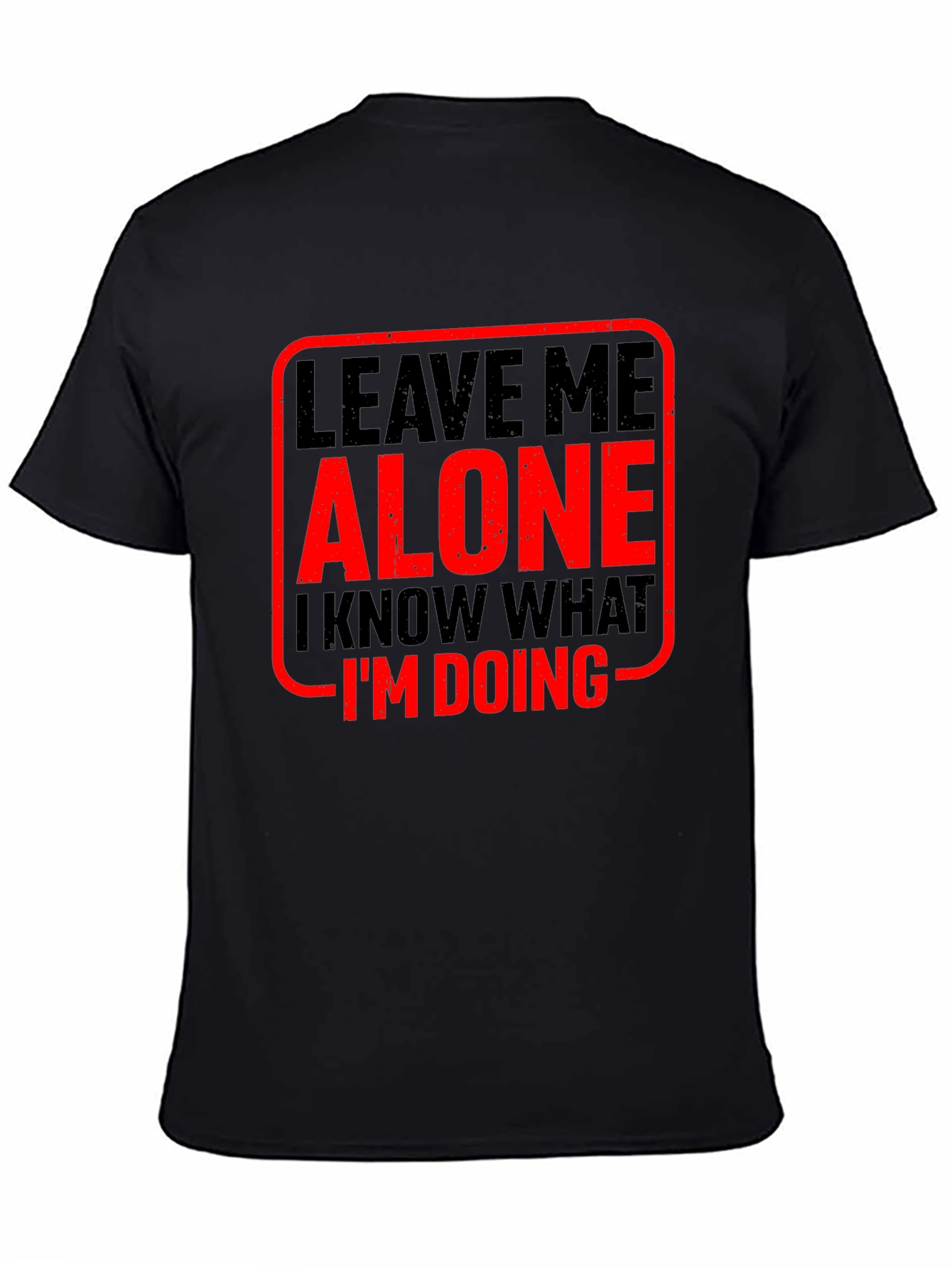 Black Leave Me Alone Graphic Tee - Mens Black Cotton T-Shirt view 4