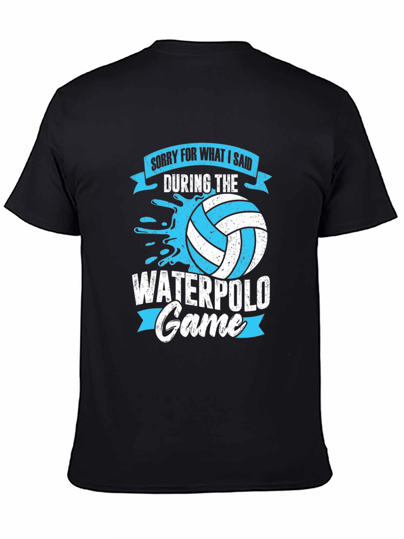 Black Waterpolo Game Apology Graphic Tee view 4