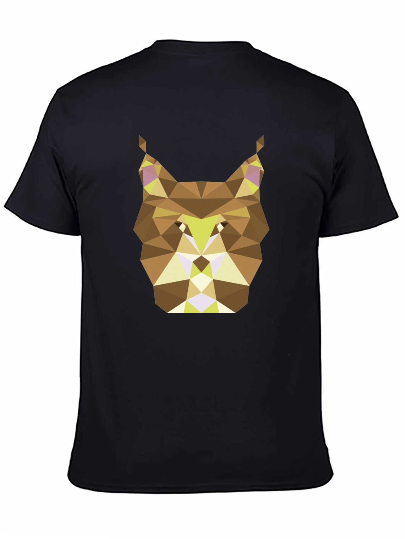 Black Geometric Lynx Graphic T-Shirt - Black view 4