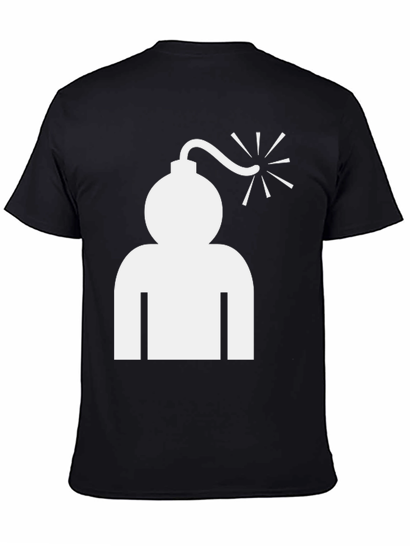 Black Bomb Head Graphic Tee - Cool Humor T-Shirt view 4