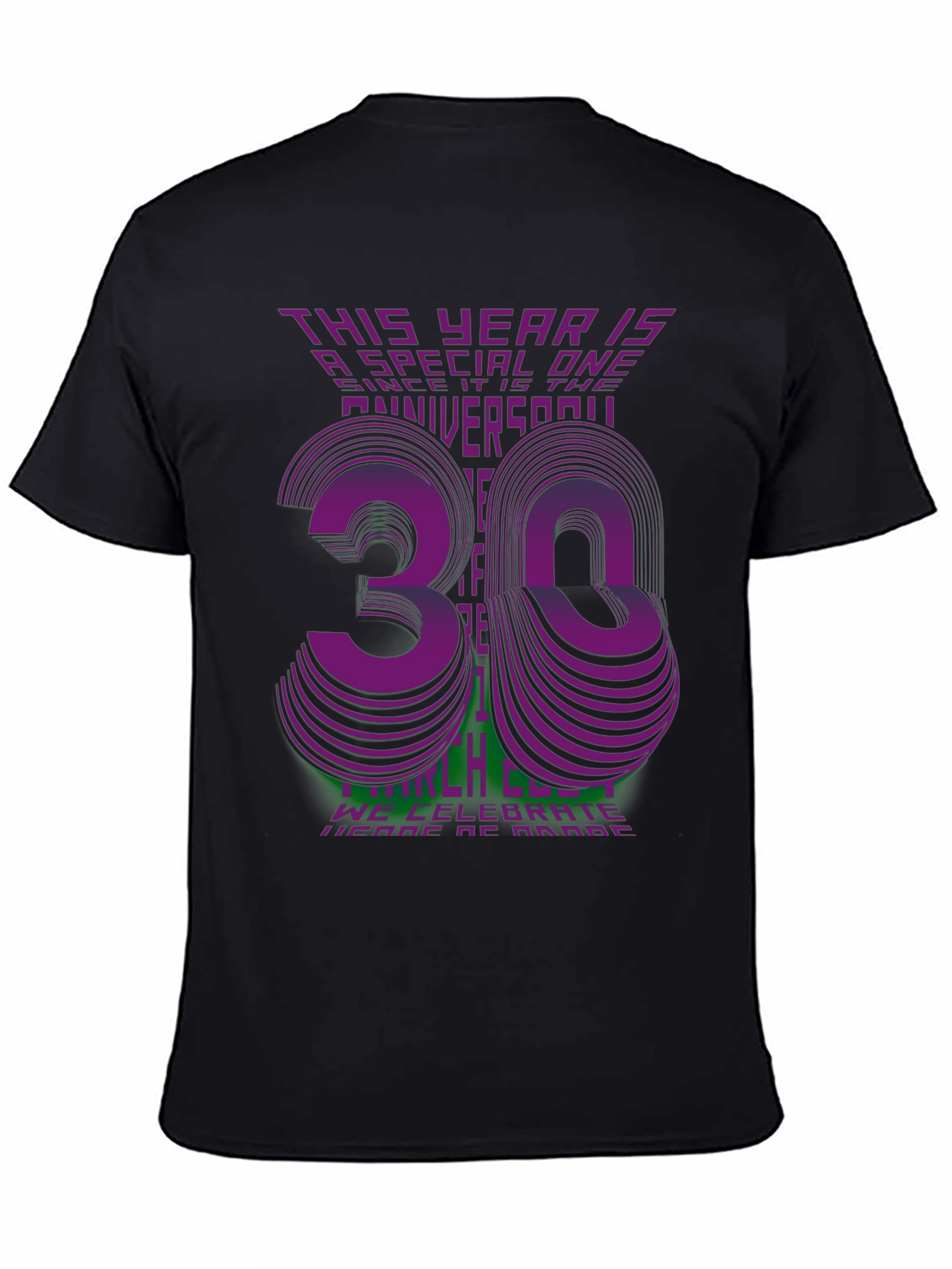 Black 30th Anniversary Celebration T-Shirt view 4