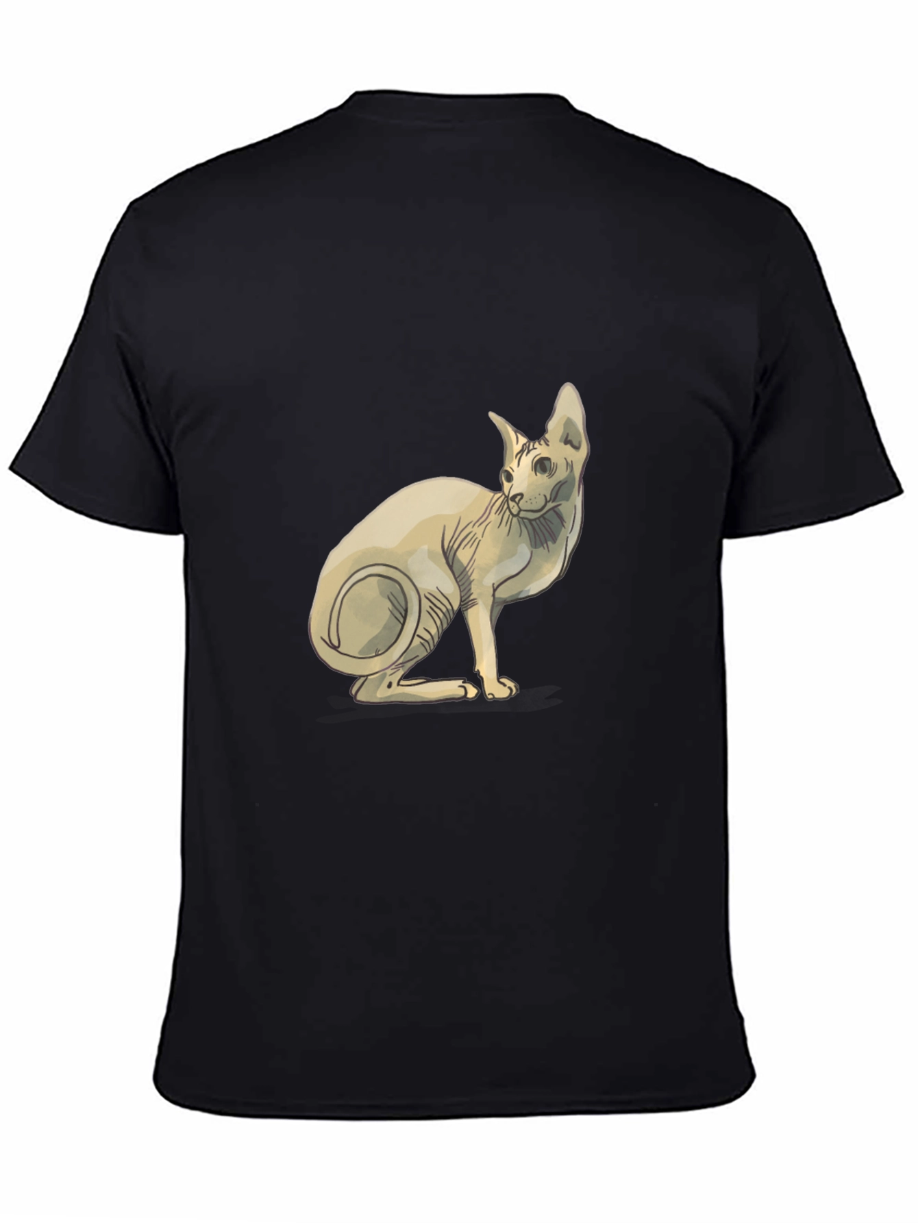 Black Sphynx Cat Graphic Tee - Unique Design view 4