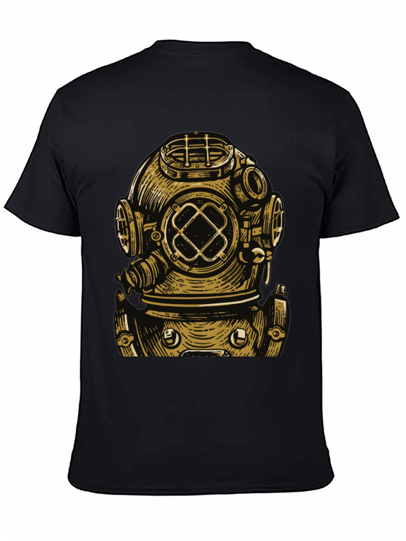 Black Diver Helmet Graphic Tee - Vintage Style view 4