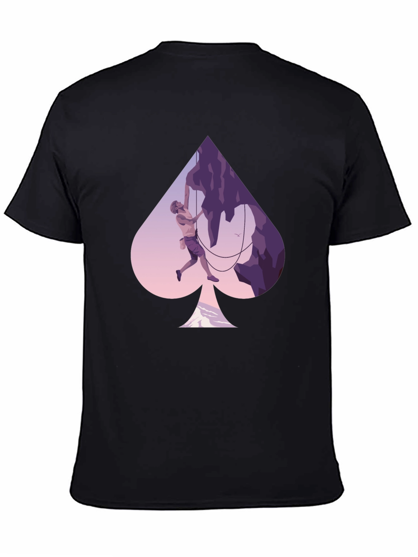Black Climbing Spade Graphic T-Shirt view 4