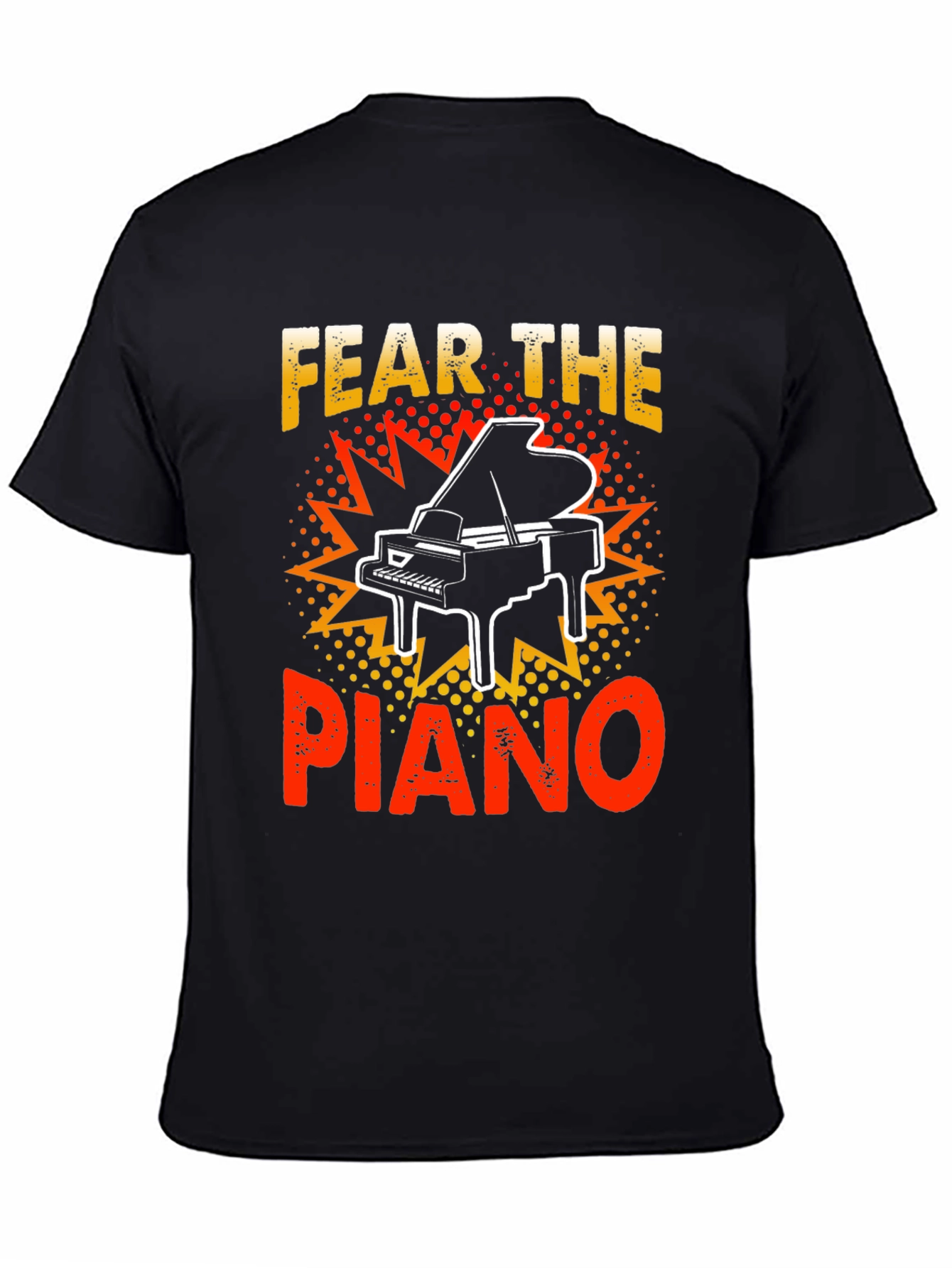 Black Fear the Piano Graphic T-Shirt view 4