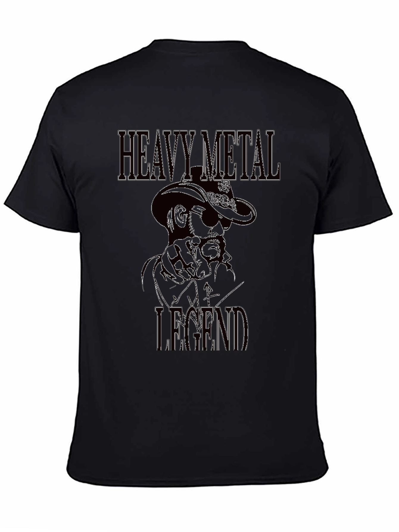 Black Heavy Metal Legend Graphic T-Shirt view 4