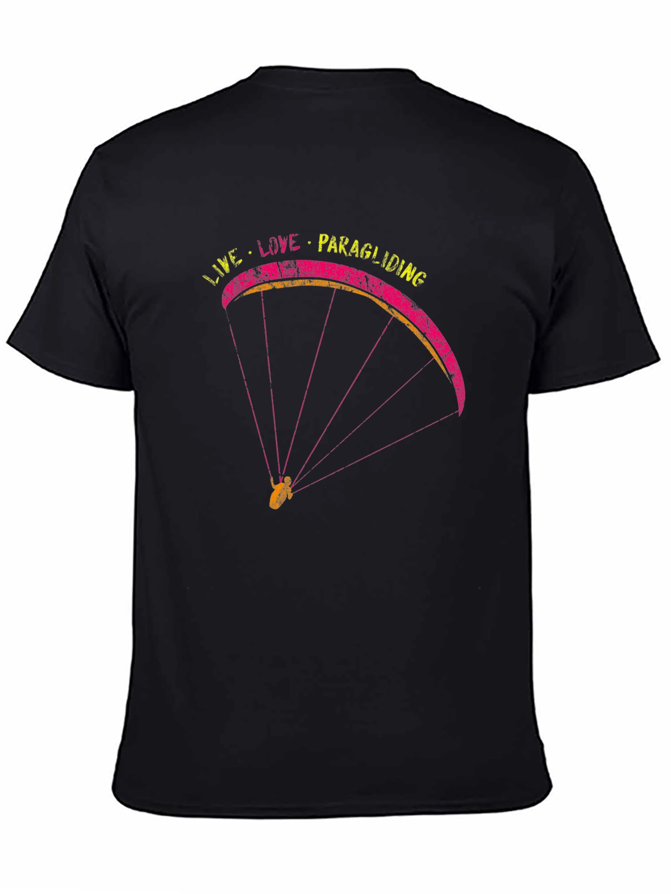 Black Live Love Paragliding Black T-Shirt view 4