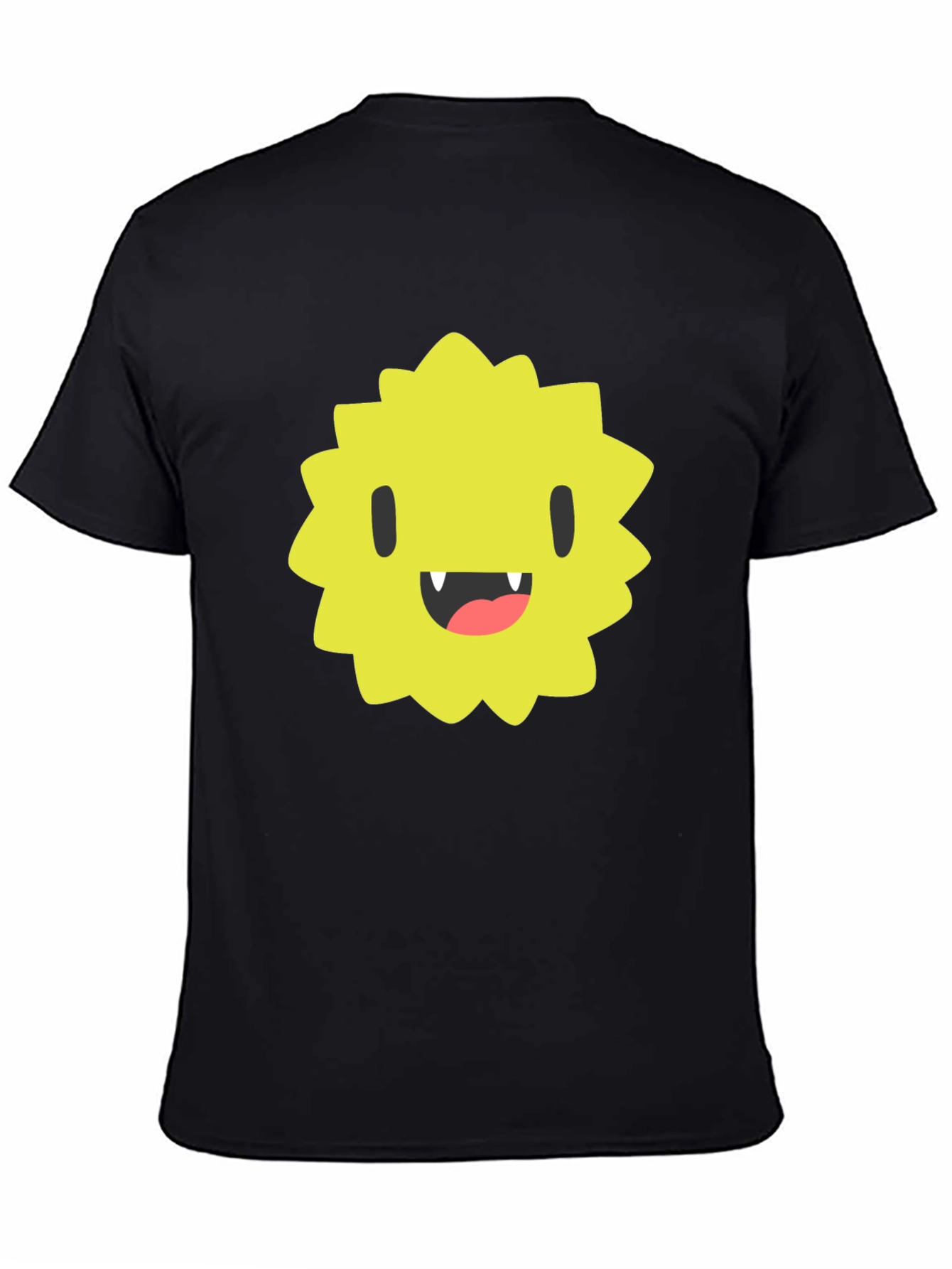 Black Monster Face Graphic Tee - Black Cotton T-Shirt view 4