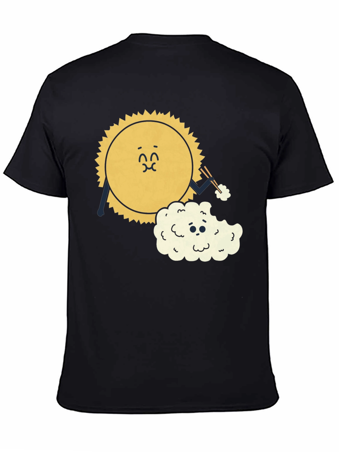Black Sun Eating Cloud Graphic Tee - Black Cotton Blend view 4
