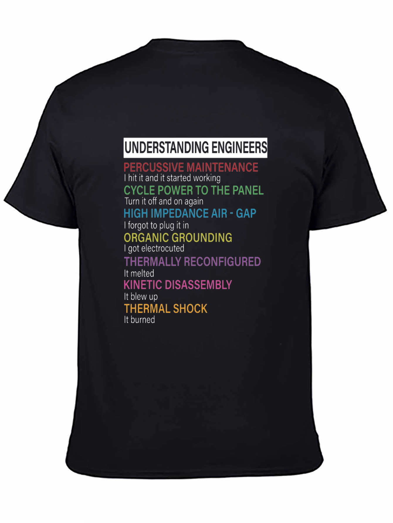 Black Understanding Engineers Humor T-Shirt view 4