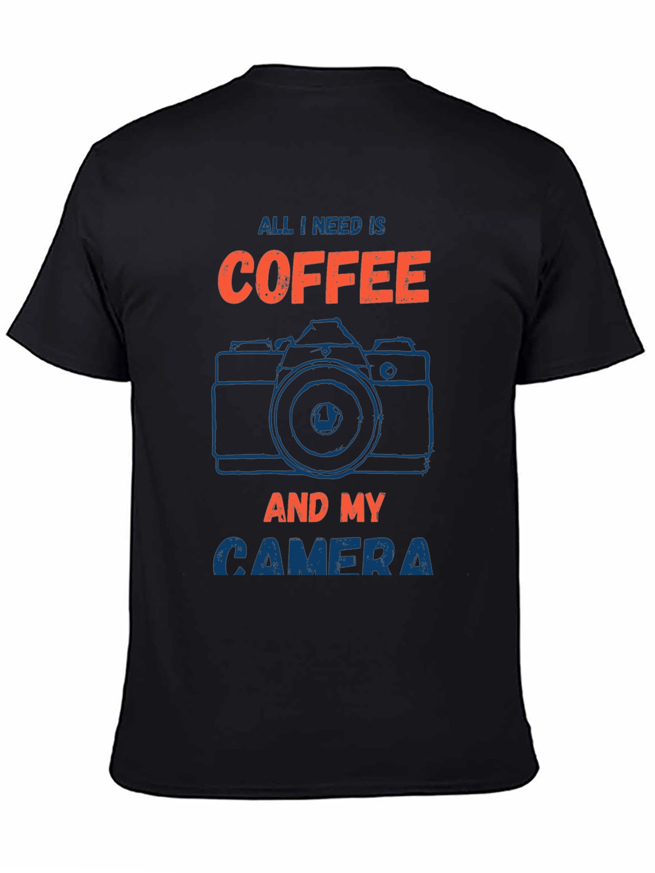 Black Coffee & Camera Graphic T-Shirt - Photographer's Must-Have! view 4