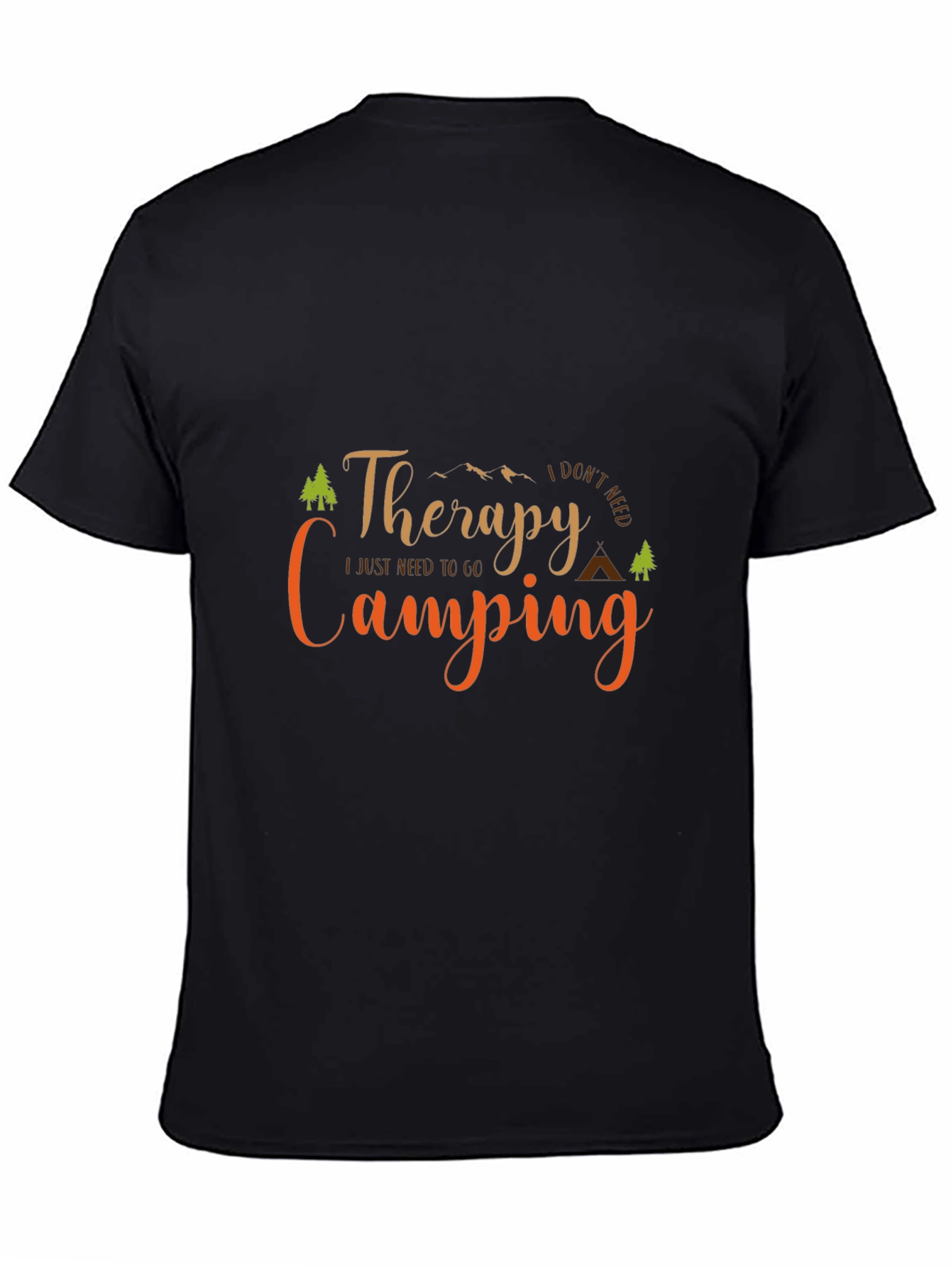 Black Therapy Camping Black T-Shirt view 4