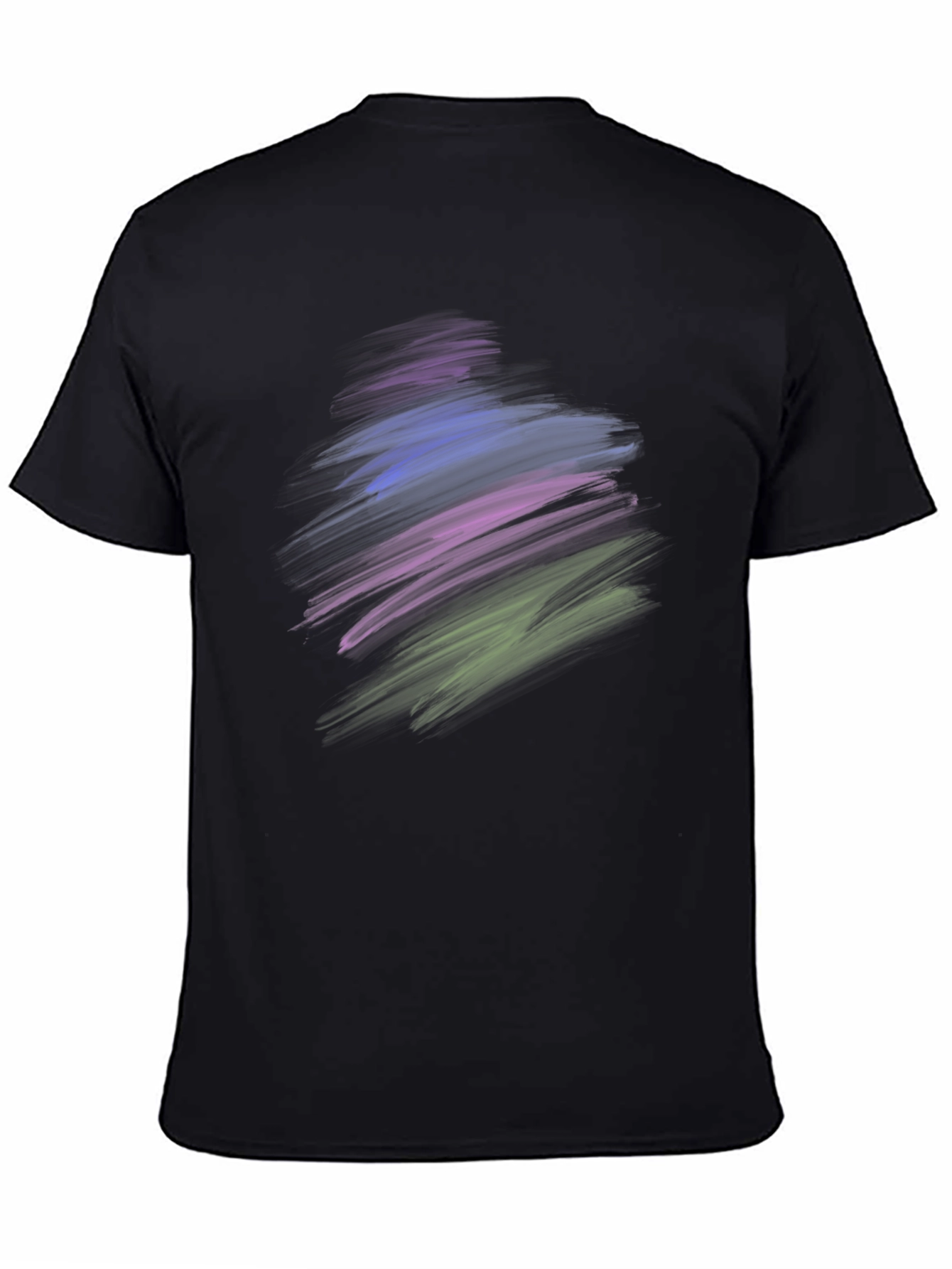 Black Abstract Brush Stroke Graphic Black T-Shirt view 4