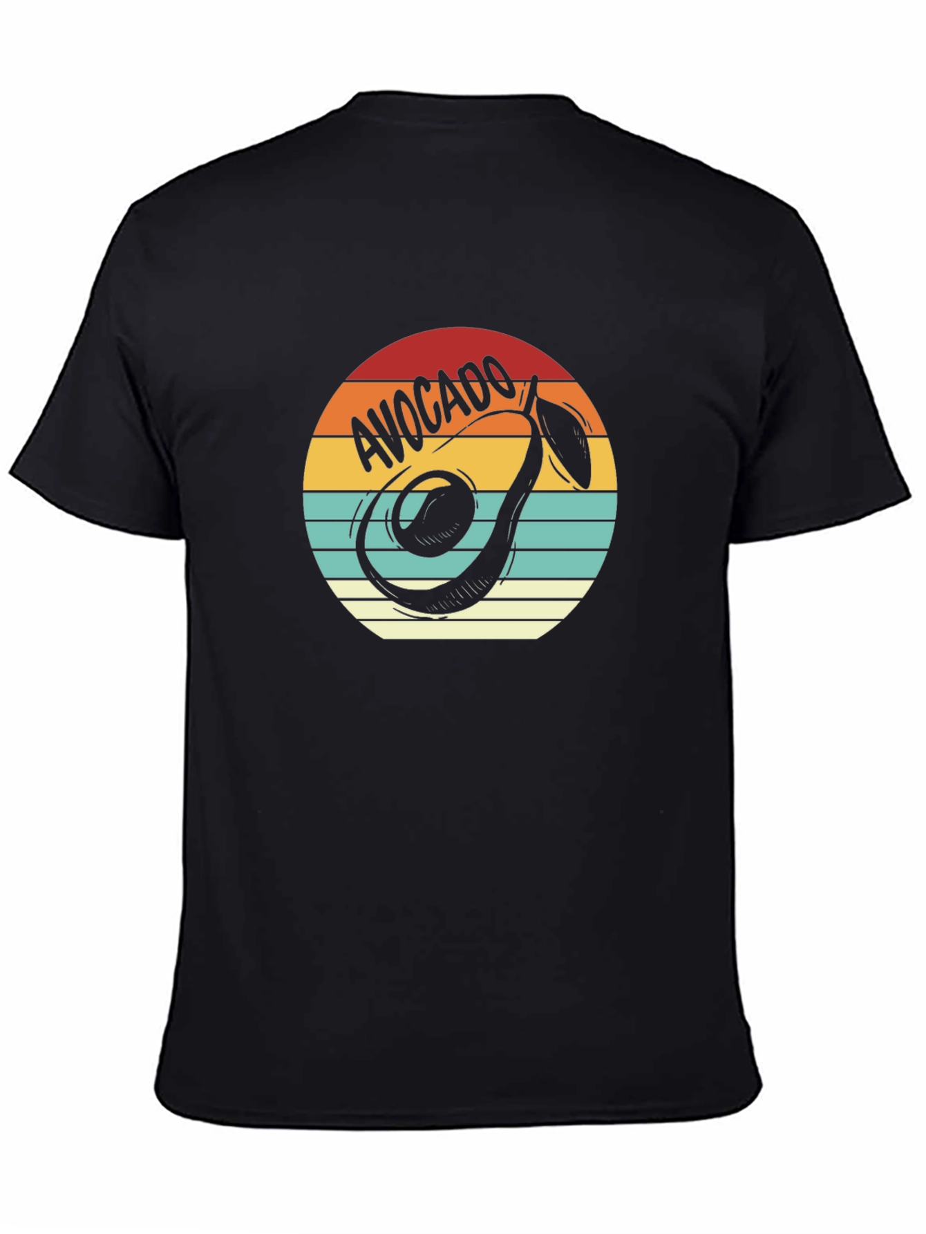 Black Avocado Retro Graphic Tee - Unisex Black T-Shirt view 4