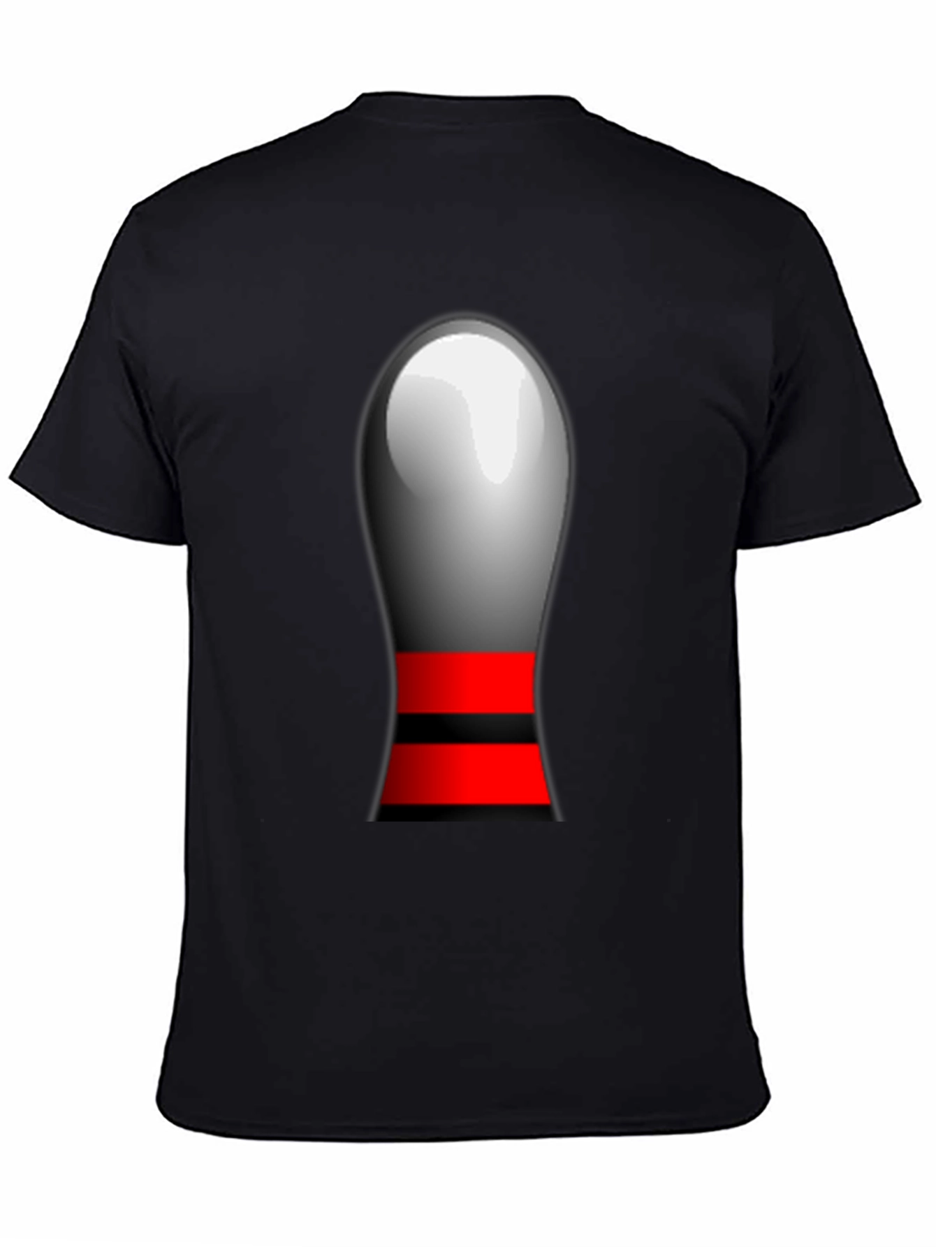 Black Novelty Bowling Pin Graphic T-Shirt view 4